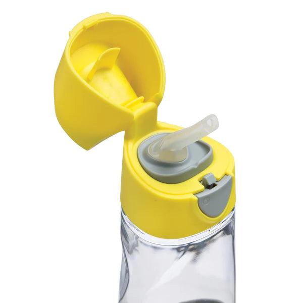 B.box Tritan Straw Drink bottle- 450 ml- Lemon Sherbet Yellow Grey