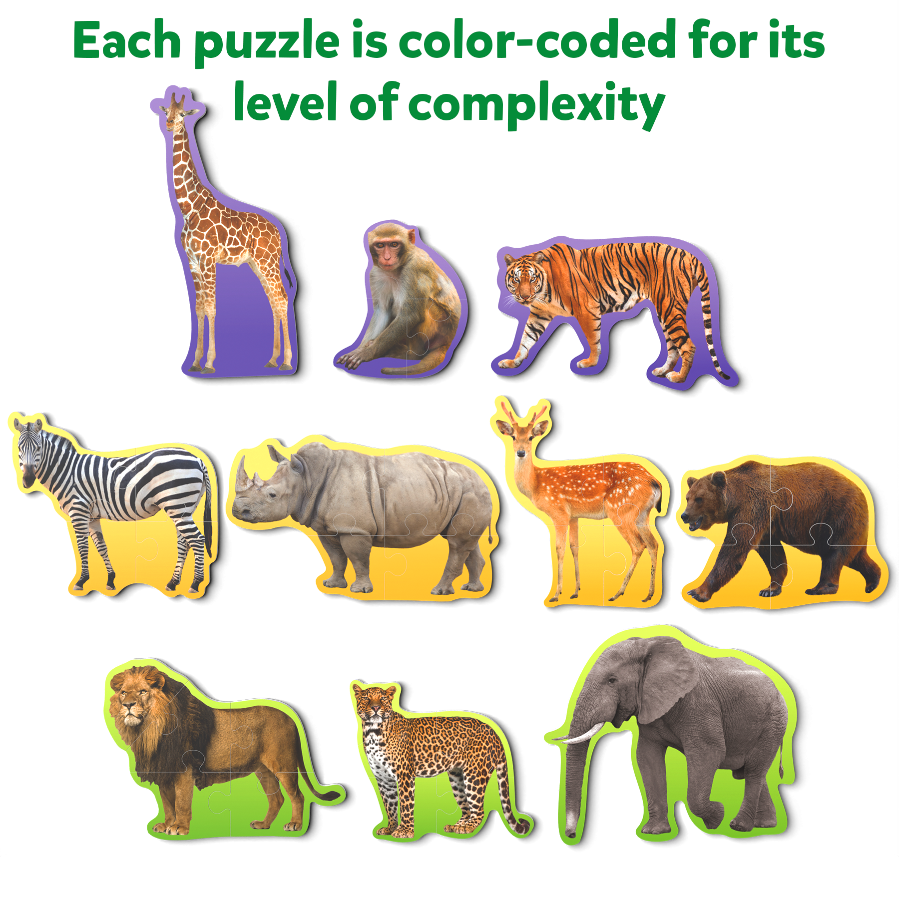 Skillmatics Step By Step Puzzle - 40 Piece Wild Animal Jigsaw Puzzle, Educational Toddler Toy, Stage-Based Learning, Gifts For Kids Ages 2 To 5