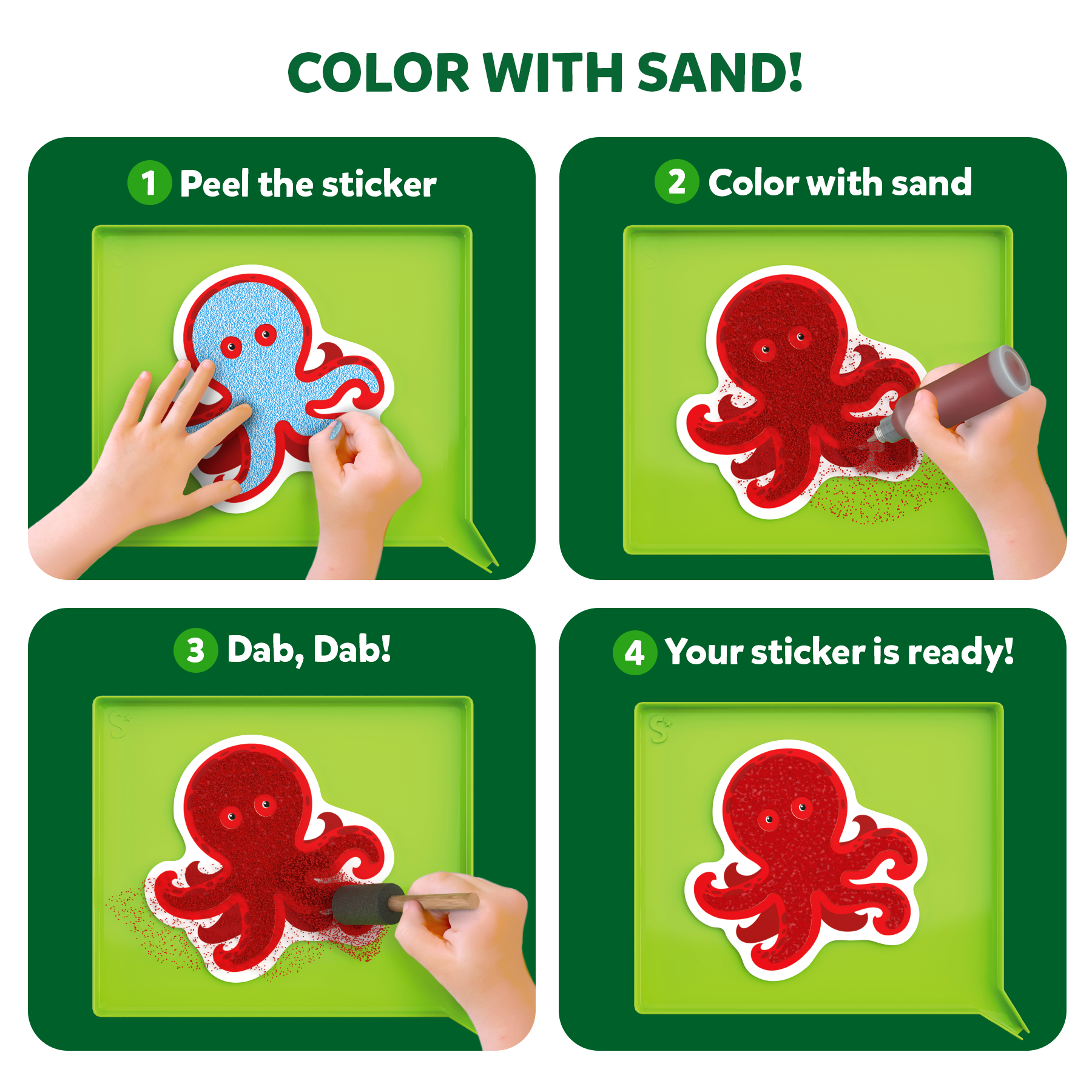 Skillmatics Sand Art Activity - Animals, Create & Stick 50+ Colorful Stickers, Creative Craft Kits & Supplies for Kids, Gifts for Girls & Boys Ages 4, 5, 6, 7, 8, 9, 10
