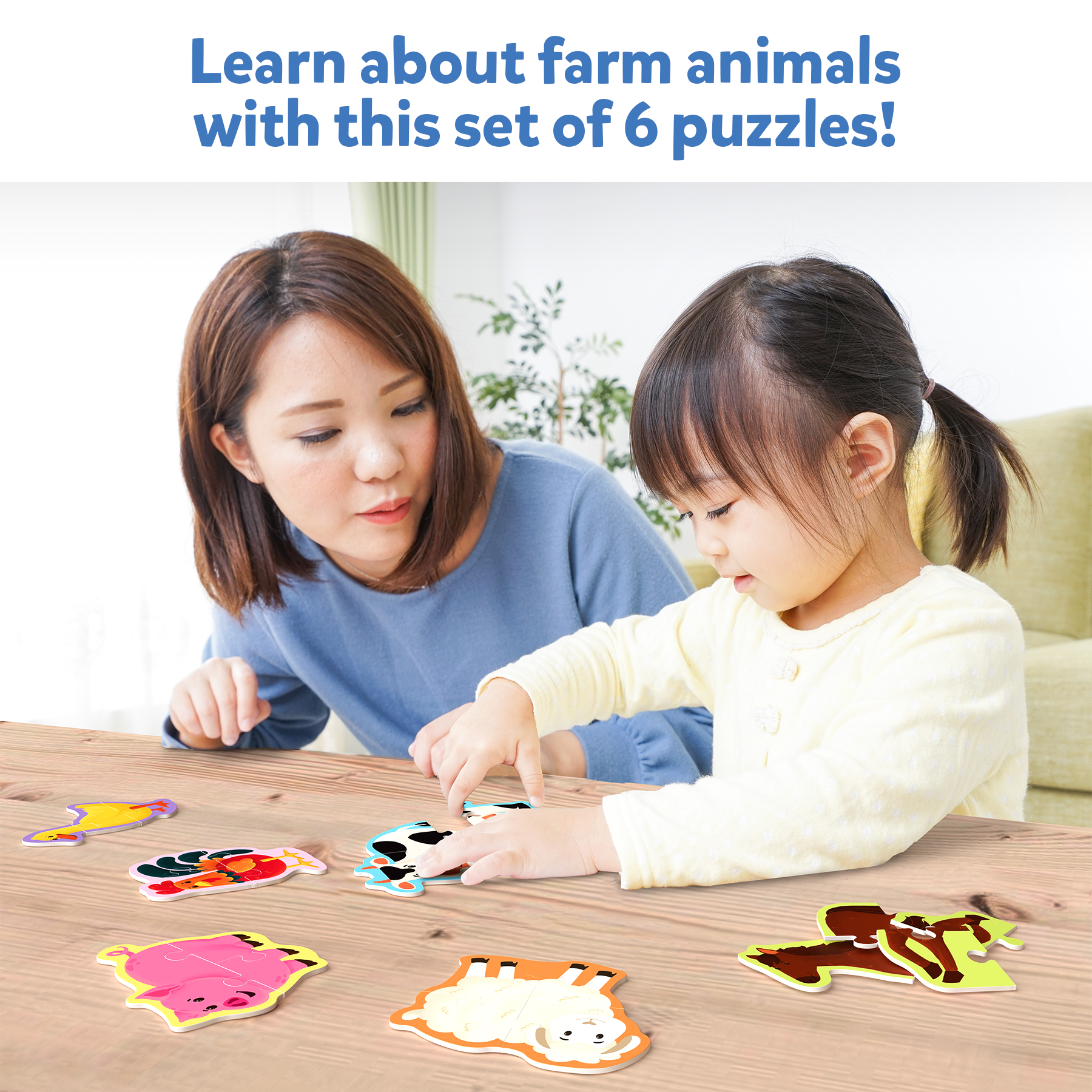 Skillmatics My First Puzzle Set - 21 Piece Farm Animal Jigsaw Puzzles, Educational Toddler Toy, Gifts For Kids Ages 3 To 6