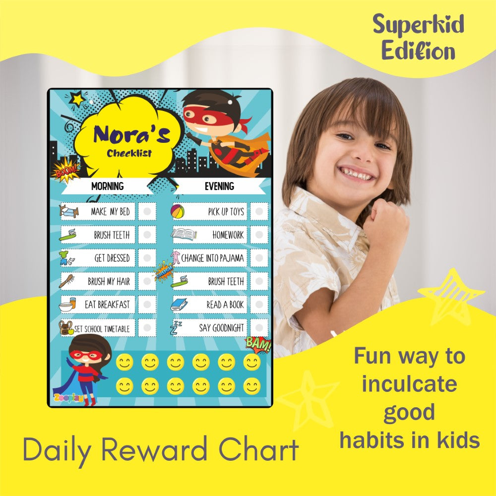 Daily Reward Chart Personalised – Superkid edition