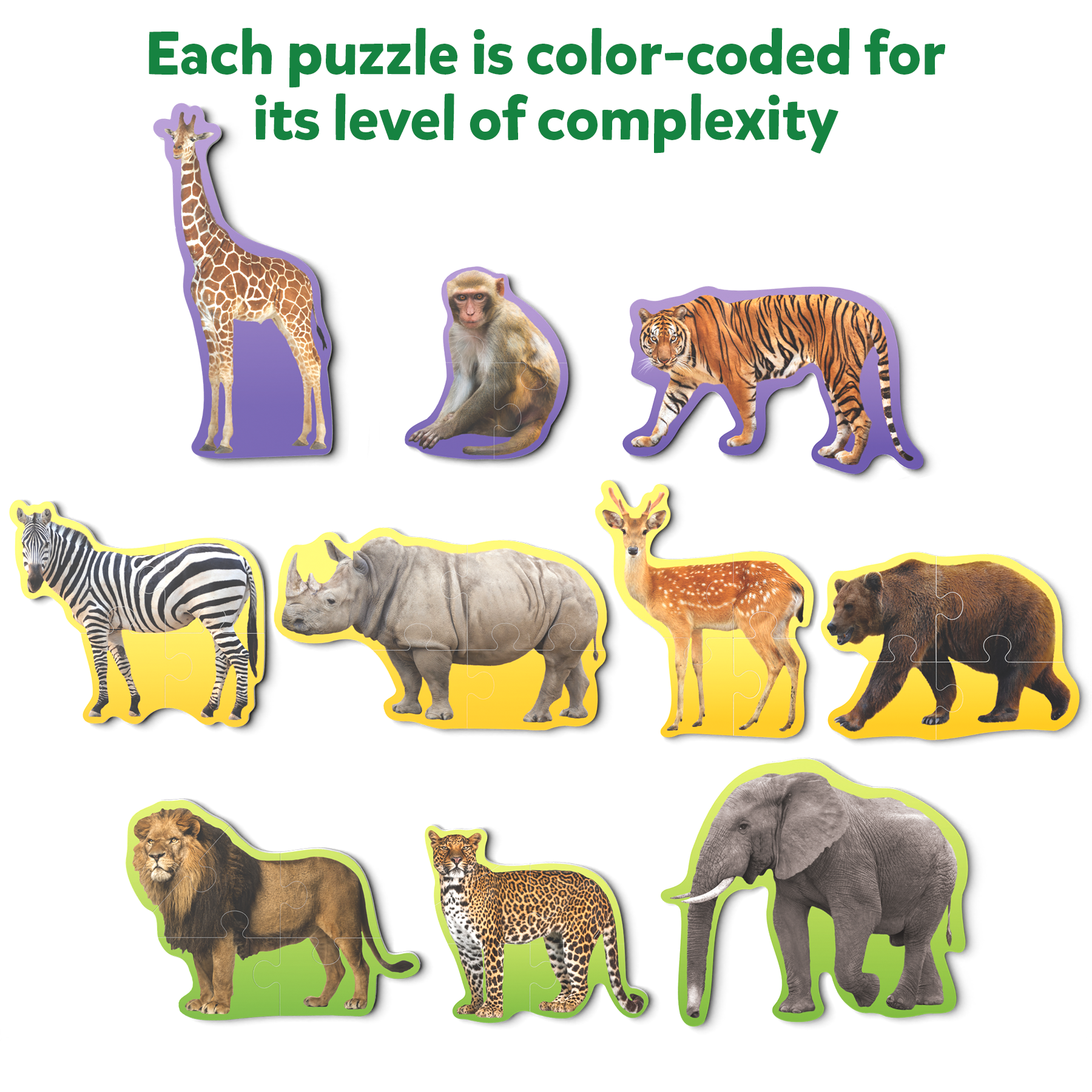 Skillmatics Step By Step Puzzle - 40 Piece Wild Animal Jigsaw Puzzle, Educational Toddler Toy, Stage-Based Learning, Gifts For Kids Ages 2 To 5
