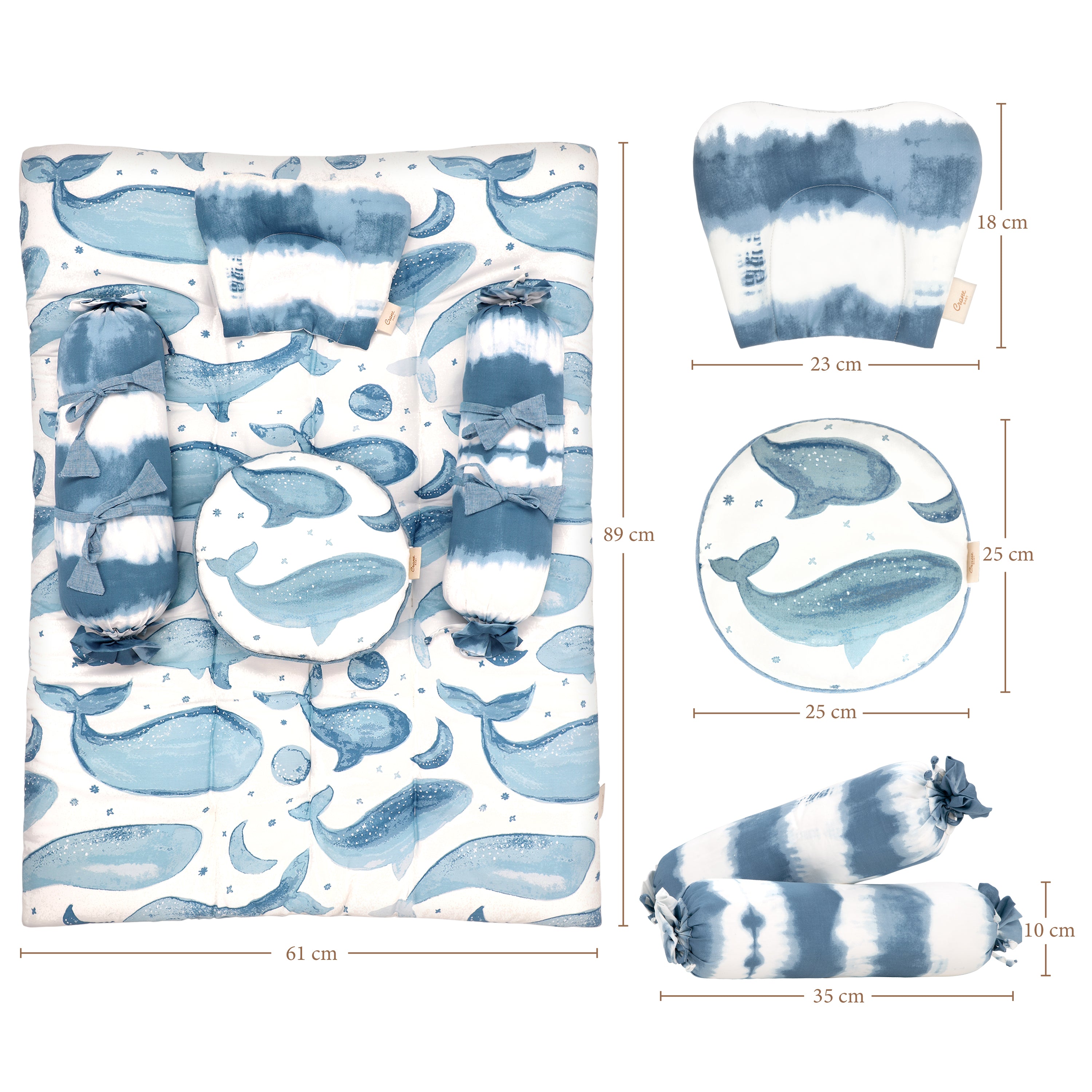 Crane Baby 5-Piece Mattress Set Caspian Collection - Blue