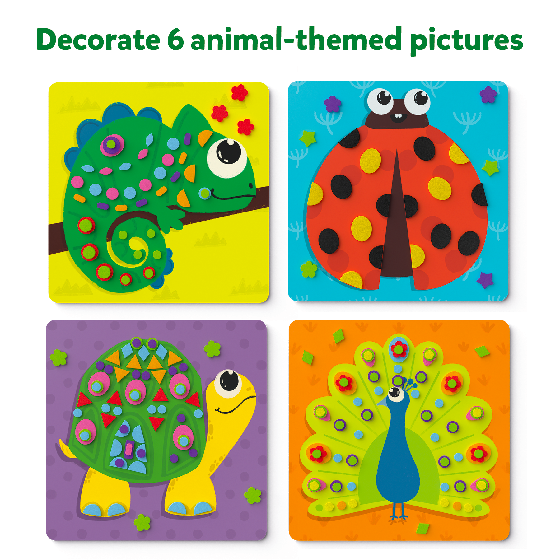 Skillmatics Art Activity - Fun With Foam, No Mess Sticker Art, 6 Creative Animal Themed Pictures, Gifts For Ages 3 To 7