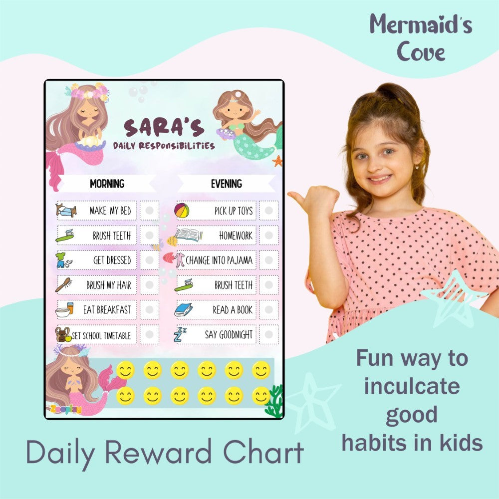 Daily Reward Chart Personalised – Mermaid Cove