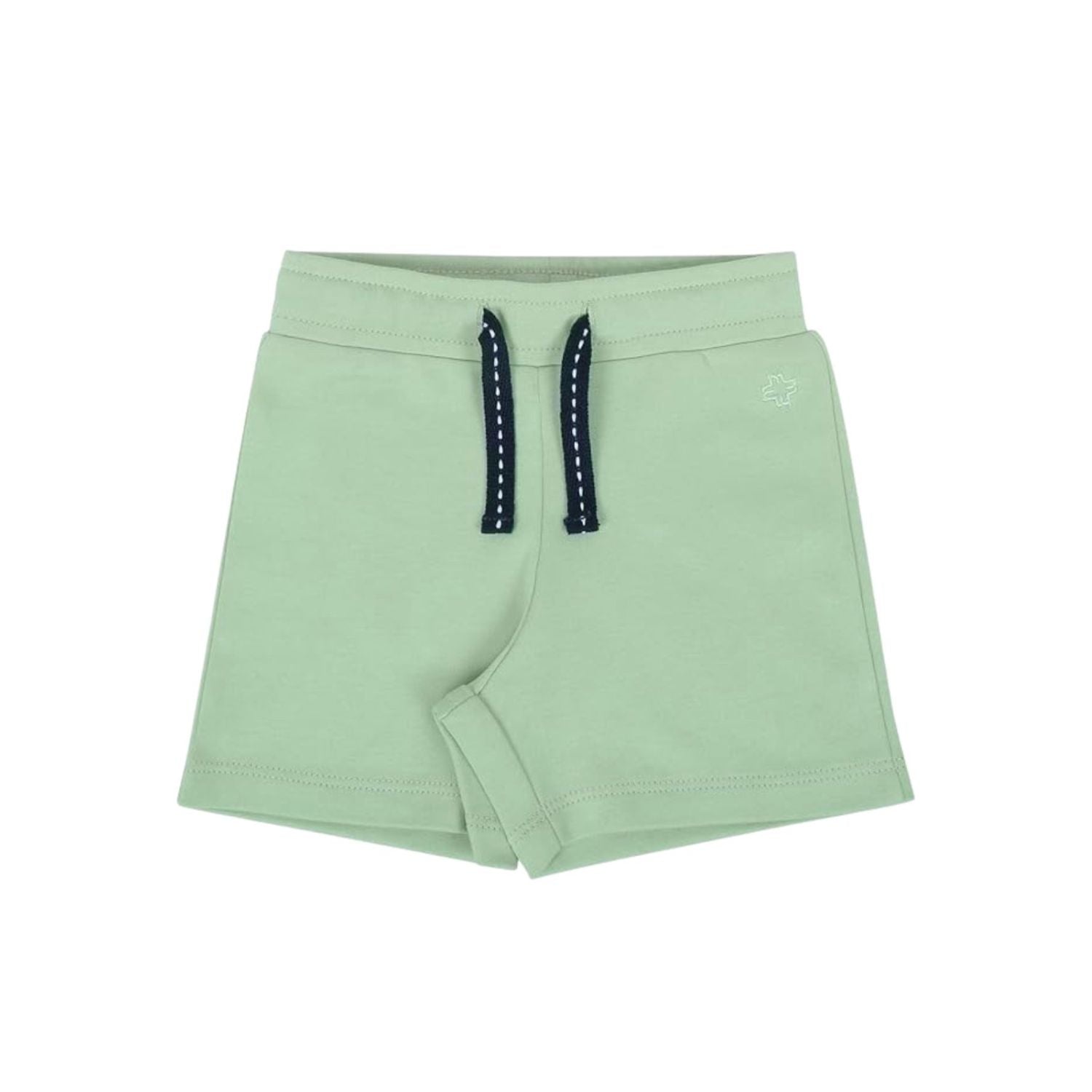 Puff Print Baby Boy Round Neck Tee with Shorts - Sage Green