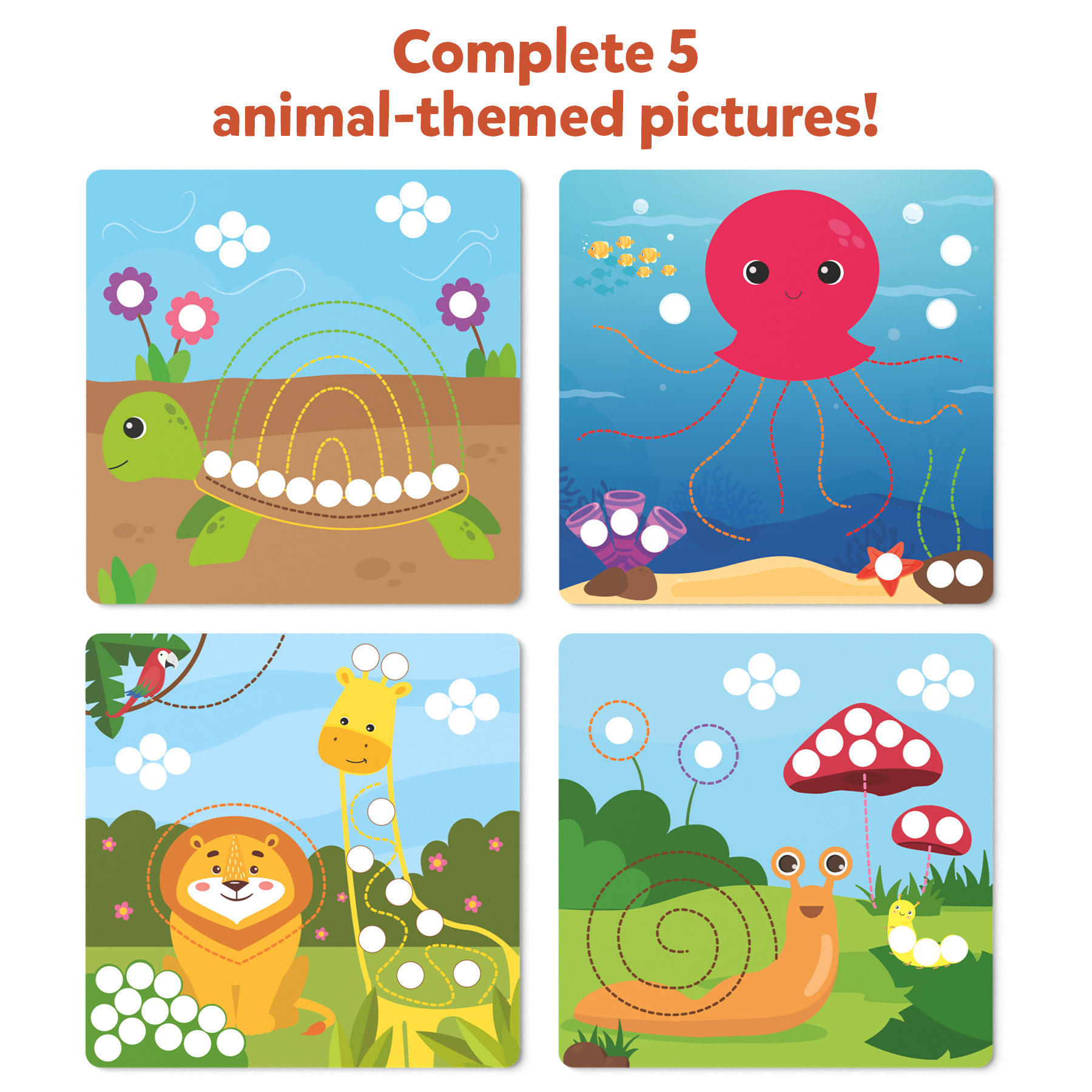 Skillmatics Art Activity Dot It with Magnets - Animals, No Mess Repeatable Art for Kids, Craft Kits, DIY Activity, Gifts for Ages 4 to 7