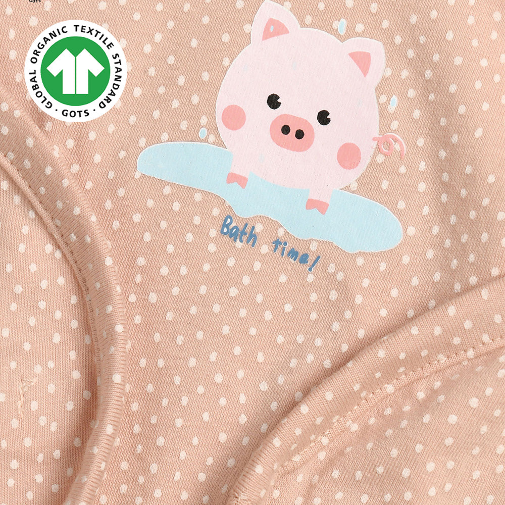 Greendigo 100% Organic Cotton Pink Bodysuit Romper For Premature Baby Boys And Baby Girls