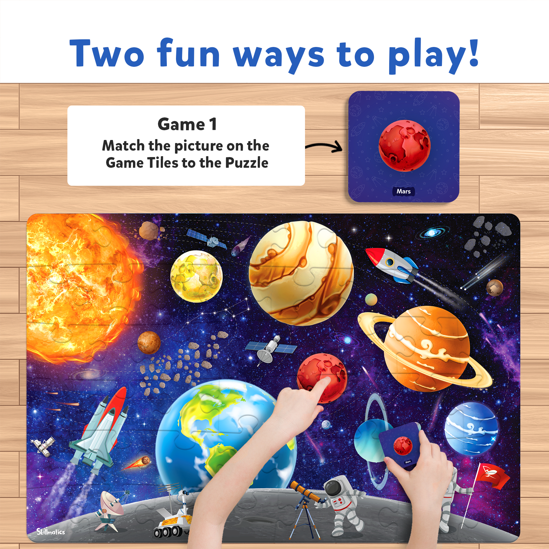 Piece & Play Up in Space | Fun & Educational 48 Piece Jigsaw Puzzle