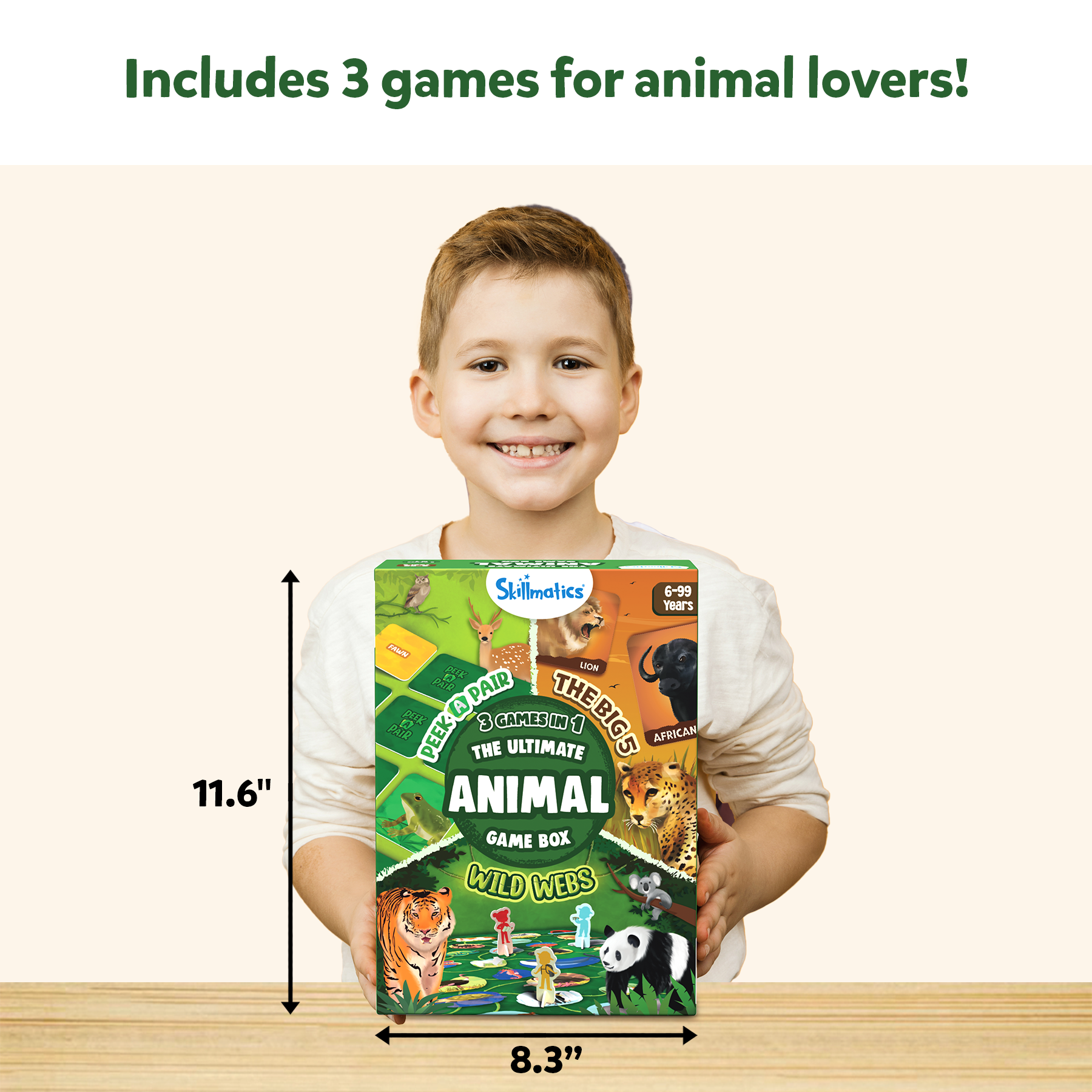 Skillmatics Ultimate Animal Game Box - 3 Games in 1, Family Friendly Games for Ages 6 and Up