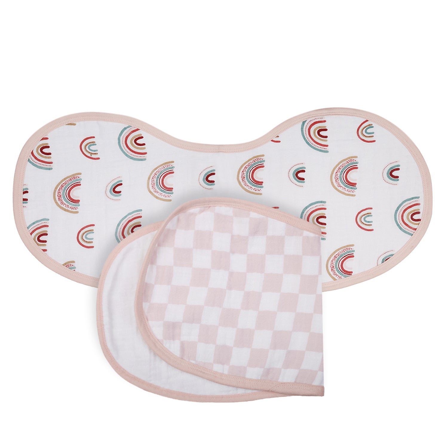 Theoni Cotton Muslin 3Layer burpy bib-Hawaiian Rainbow (Set of-2)