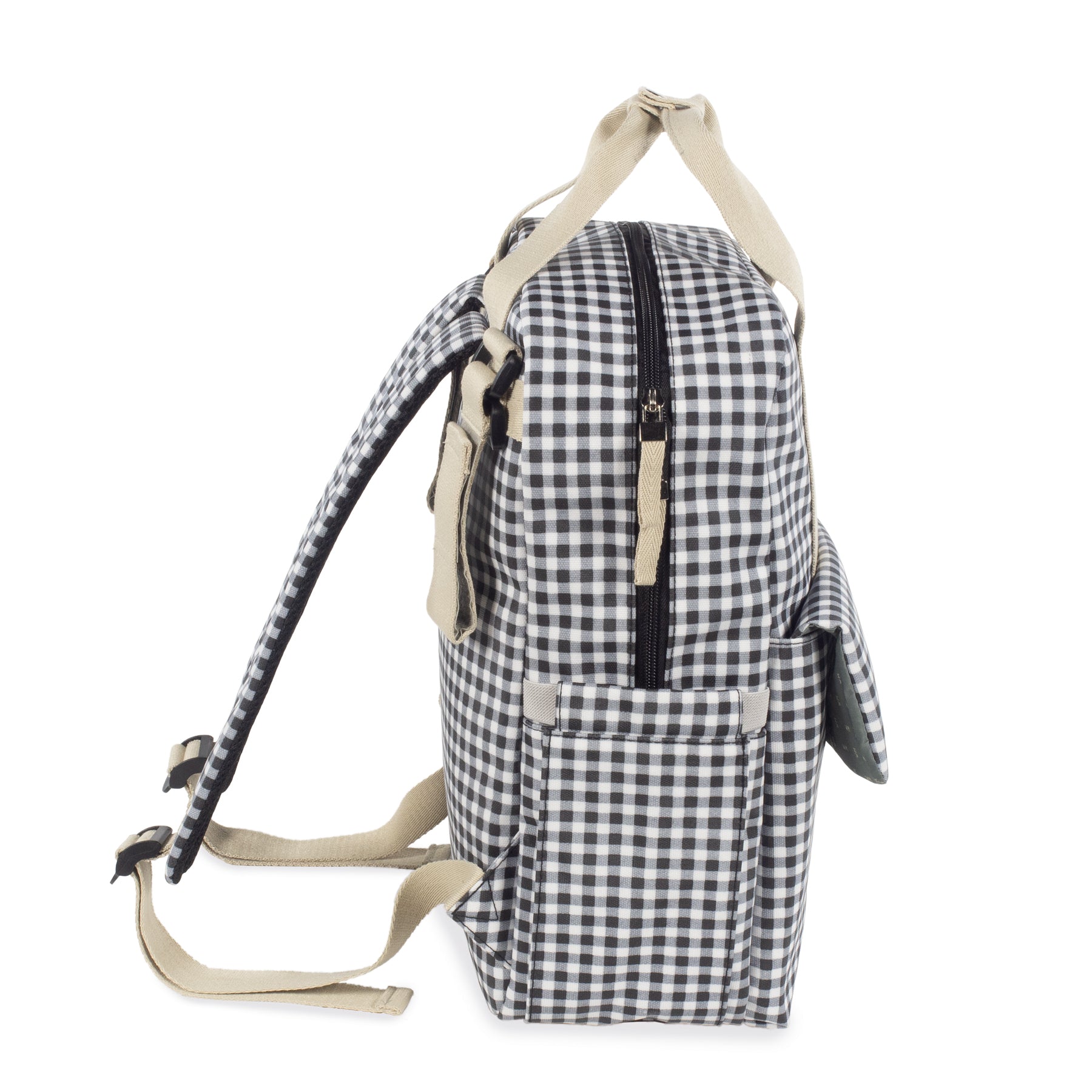 Walking Mum I Love Vichy Black Backpack Diaper Changing Bag