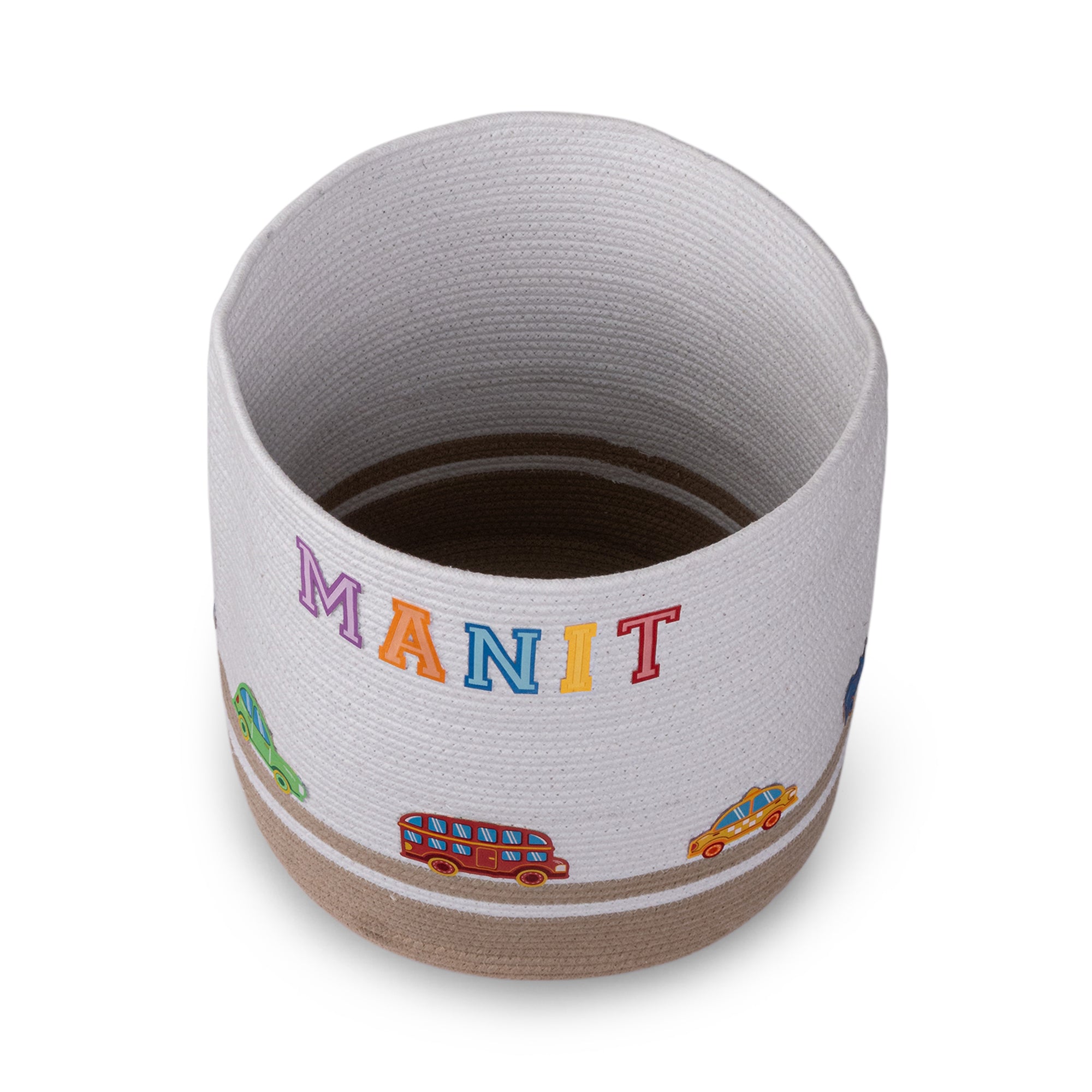 Cotton Rope Transport Trail Round Toy Storage Basket