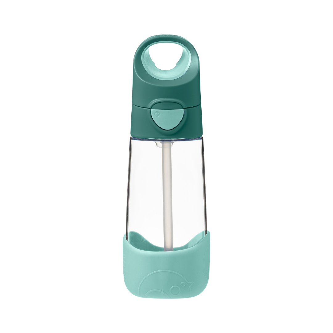 b.box Tritan Straw Drink Bottle450ml  Emerald Forest Green