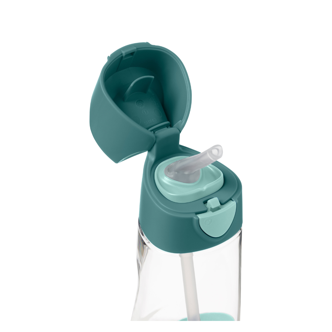 b.box Tritan Straw Drink Bottle450ml  Emerald Forest Green