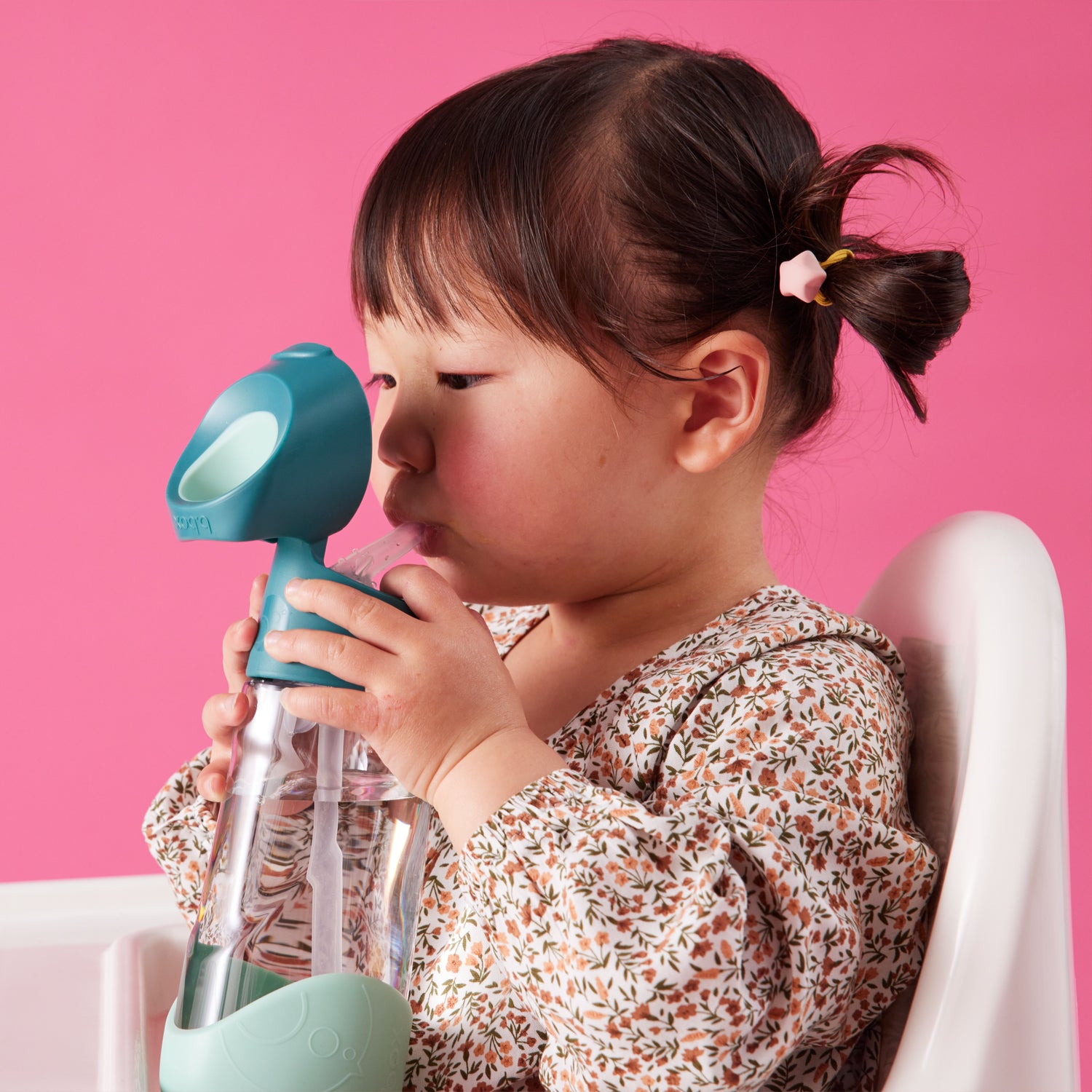 b.box Tritan Straw Drink Bottle450ml  Emerald Forest Green