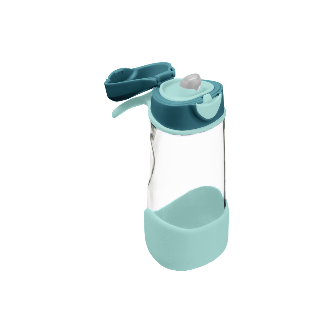 b.box Tritan Sport Spout Drink Bottle 450ml Emerald Forest Green