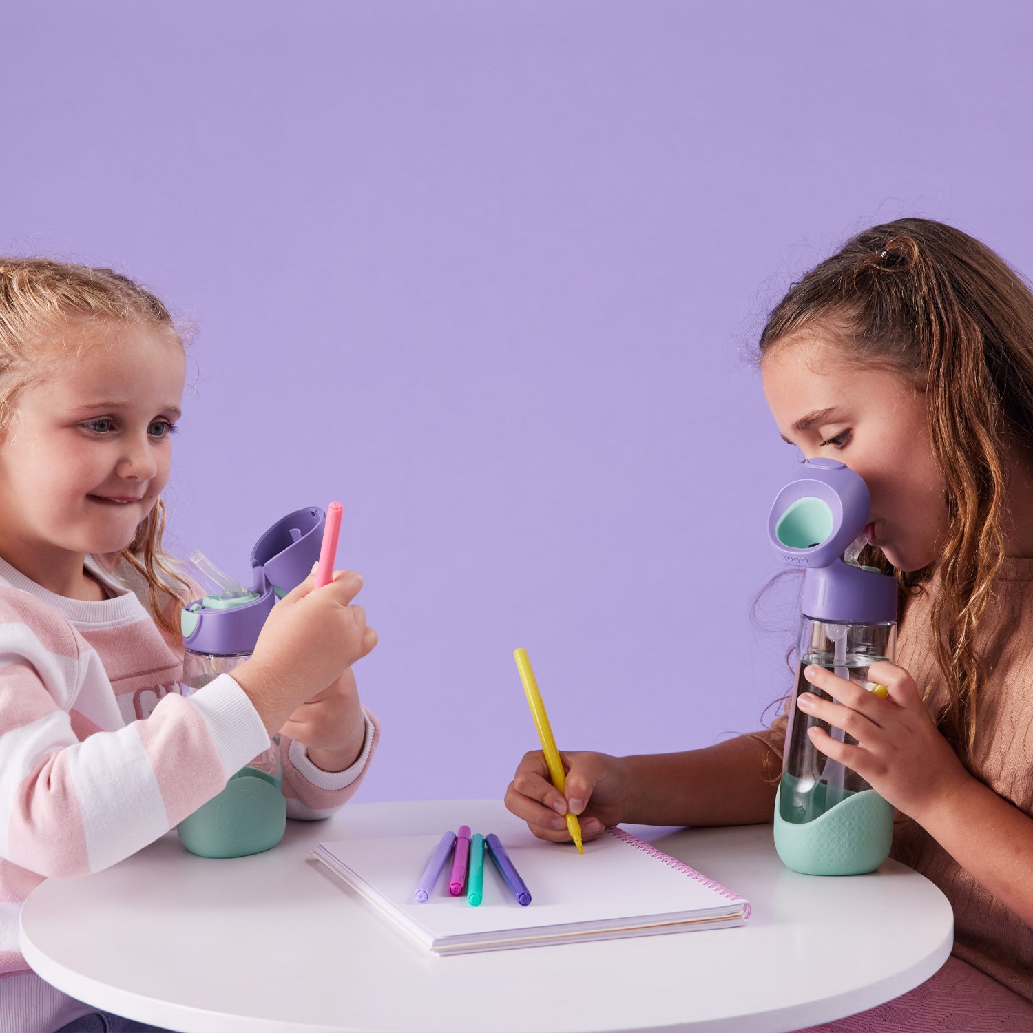 b.box Tritan Straw Drink Bottle 600ml Lilac Pop Purple