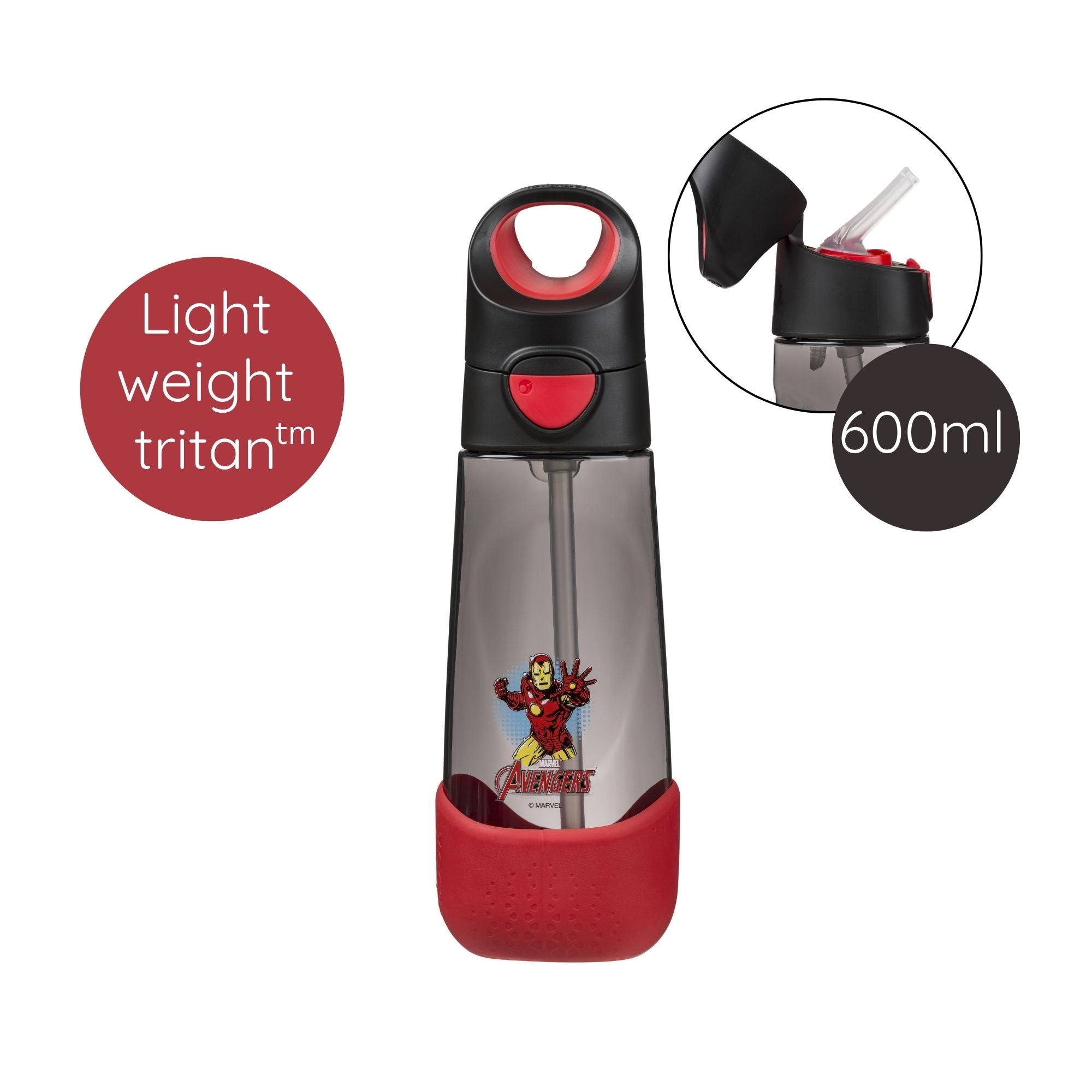 b.box Tritan straw Drink Bottle 600ml Marvel/Disney Theme