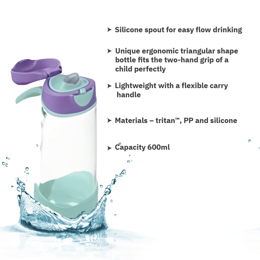 b.box Tritan Sport Spout Drink Bottle 600ml Lilac Pop Purple