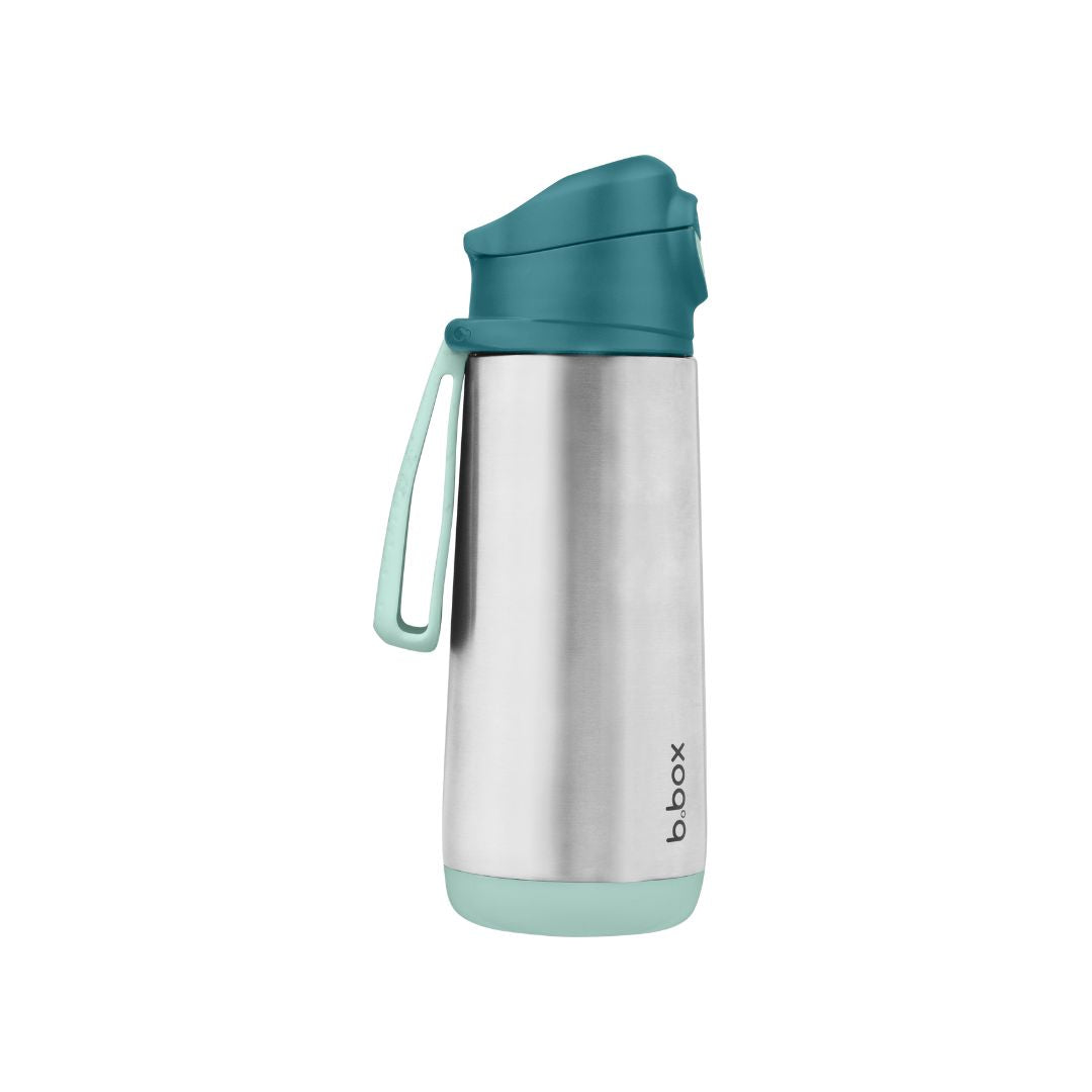 b.box Insulated Sport Spout Drink Water Bottle 500ml Emerald Forest Green