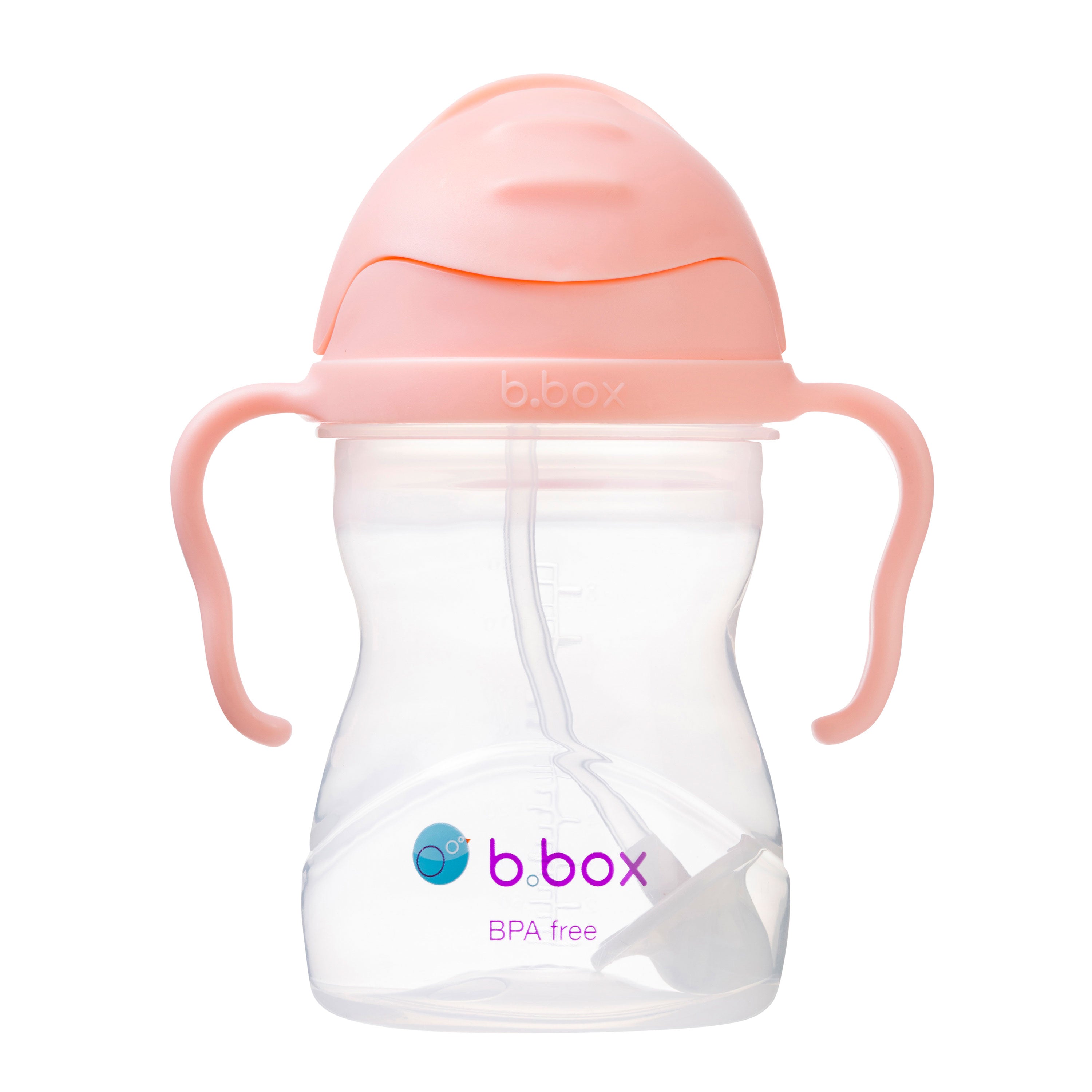 b.box Weighted Straw Sippy Cup 240ml- Tutti Fruity Light Pink