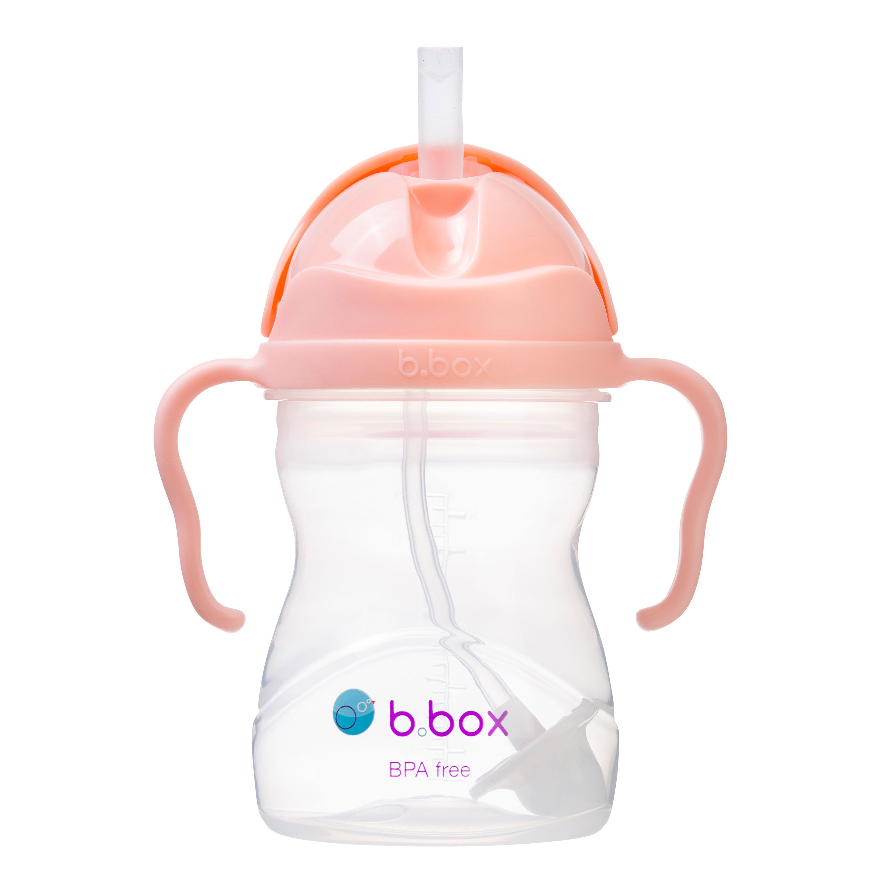 b.box Weighted Straw Sippy Cup 240ml- Tutti Fruity Light Pink