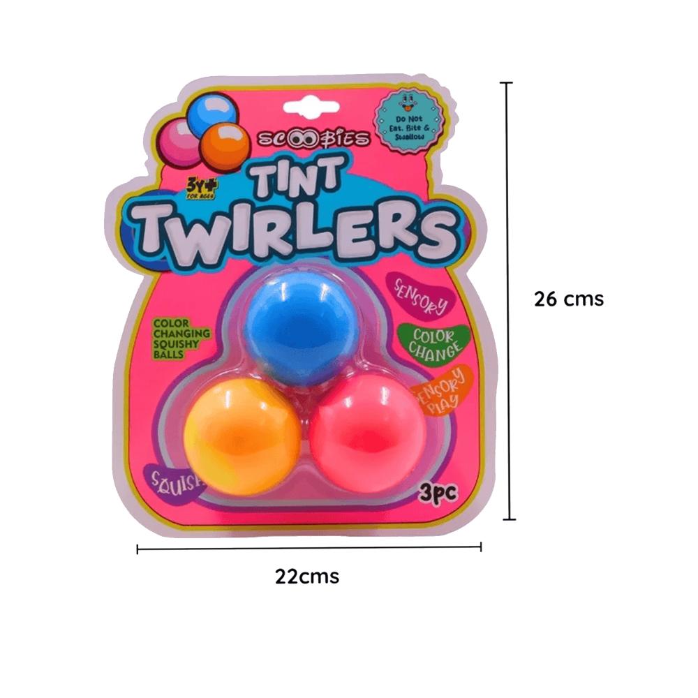 Scoobies Tint Twirlers – 3 Pieces | Color-Changing Squishy Balls | Sensory Stress Relief Toy | Soft, Durable & Portable