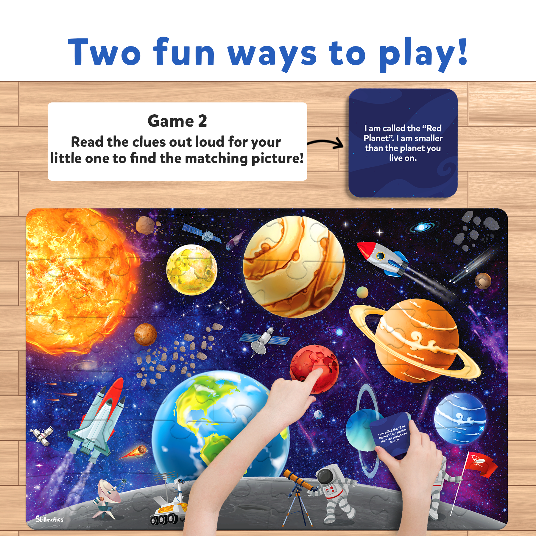 Piece & Play Up in Space | Fun & Educational 48 Piece Jigsaw Puzzle