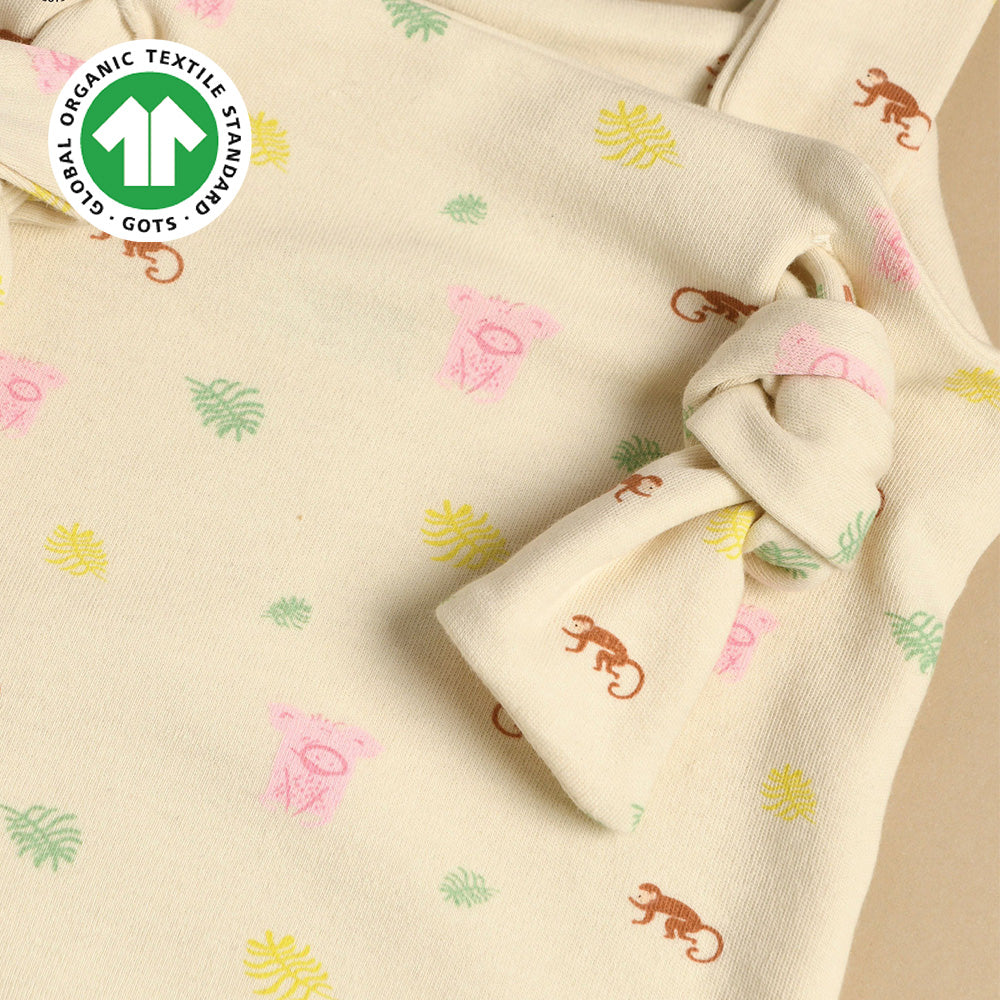 Greendigo 100% Organic Cotton Off White Sleeveless Top For Premature Baby Boys And Baby Girls