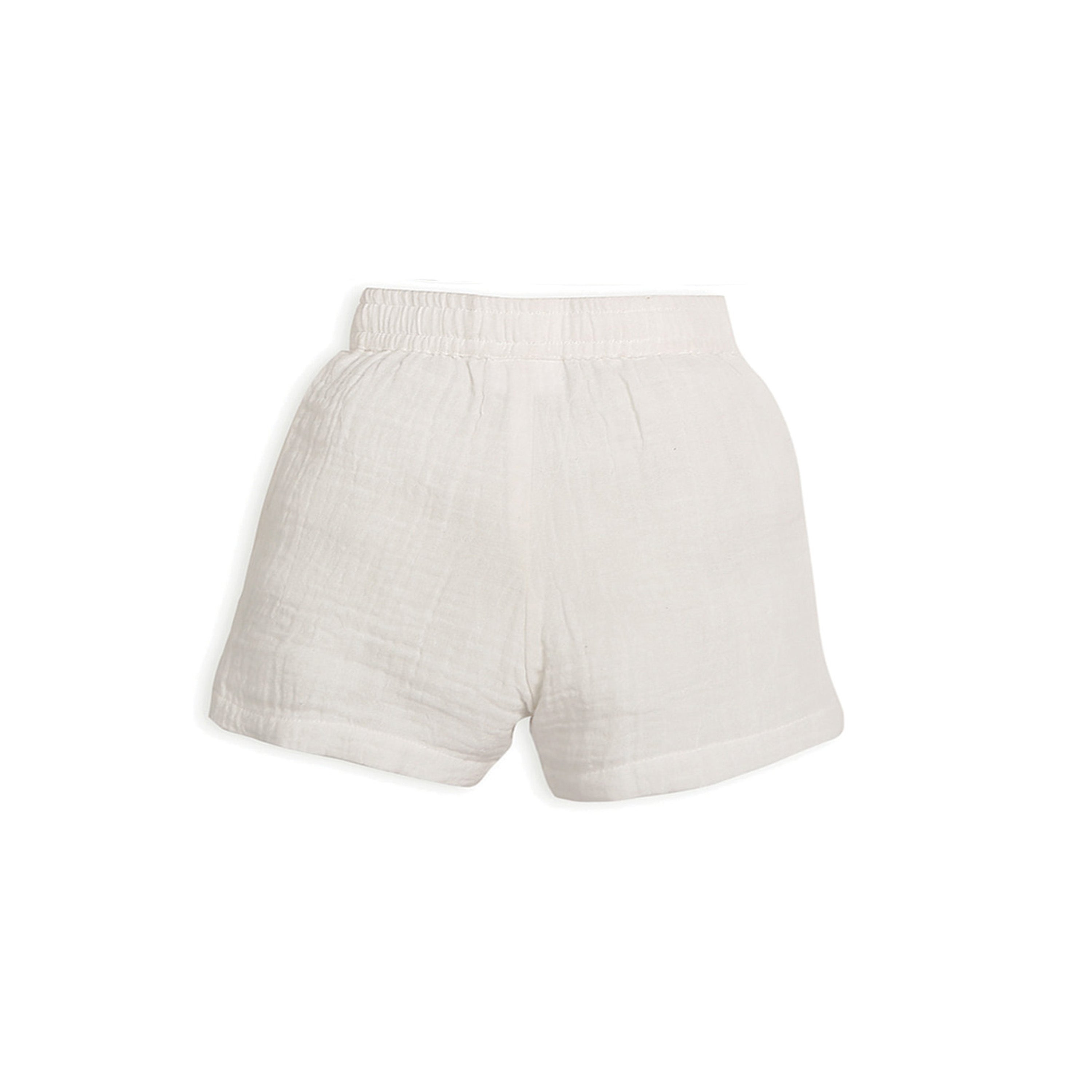 My Milestones 100% Cotton Mason Drop Shoulder Shirt with Double Cloth Shorts - Blue & White