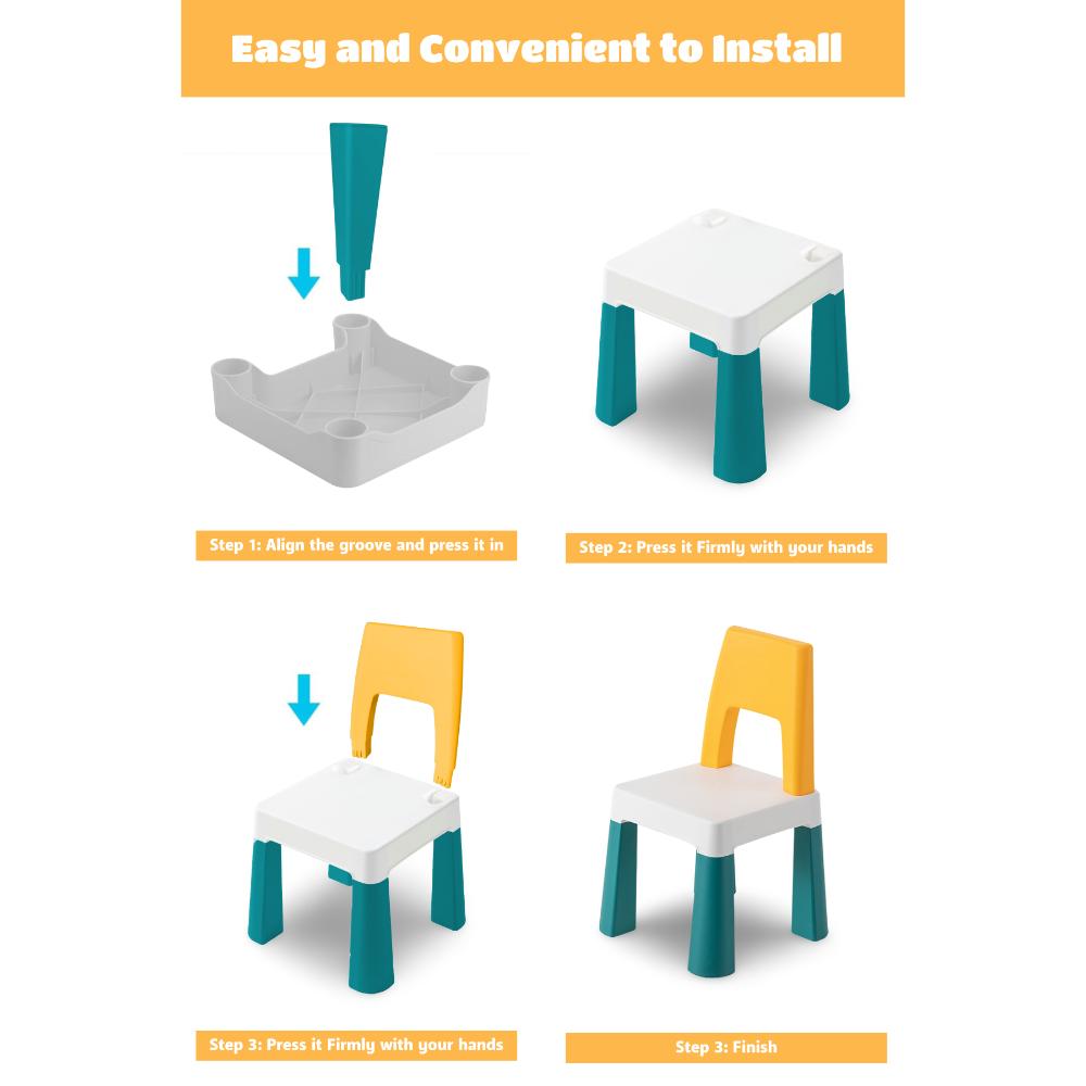 OPlus Learning Chair for Kids - Yellow, white and Blue