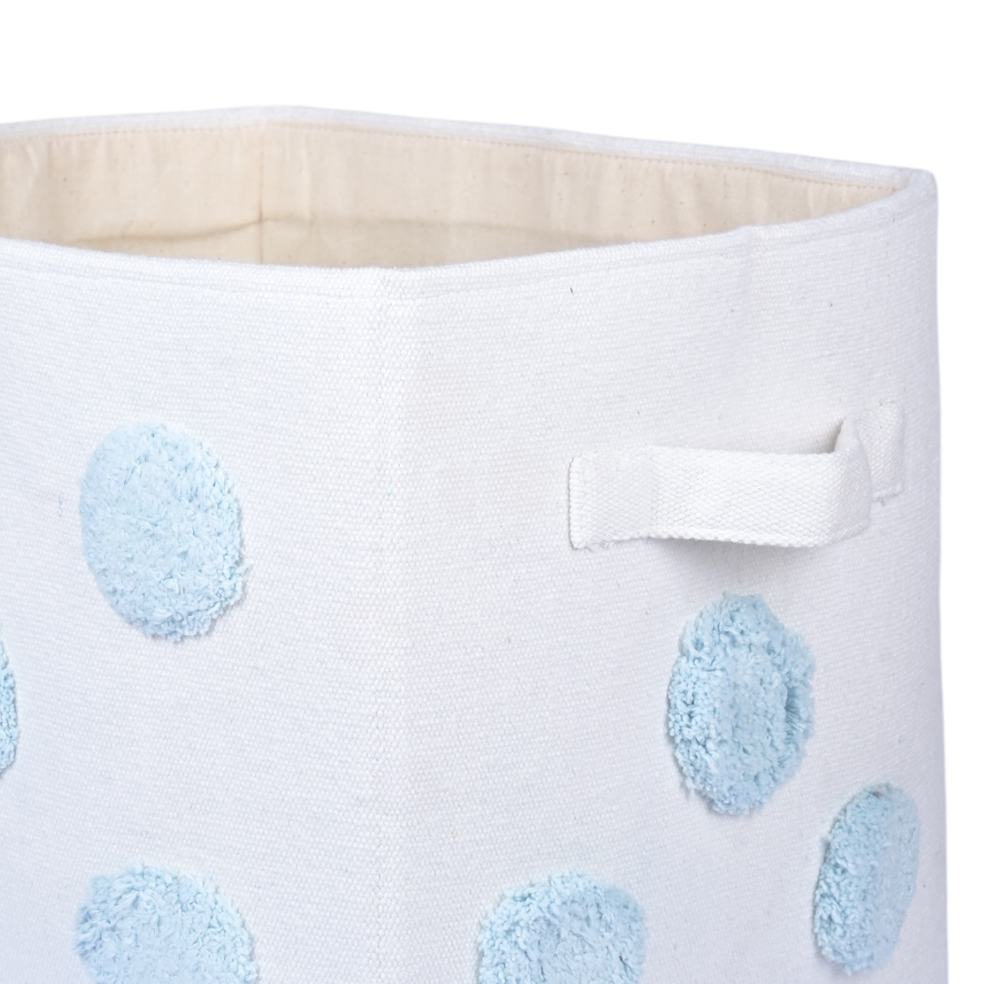 PomPom Medium Rectangular Blue Toy Storage Basket
