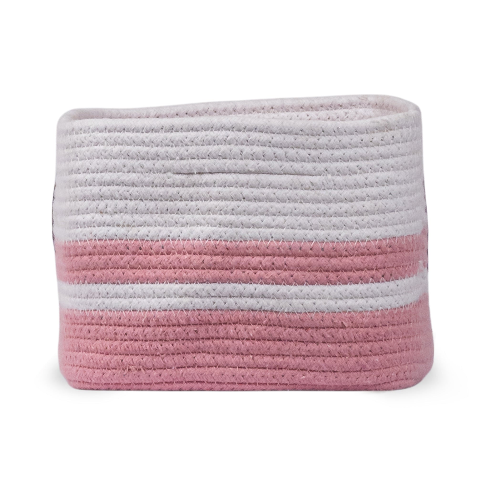 Cotton Rope Animal Kingdom Rectangular Pink Toy Storage Basket