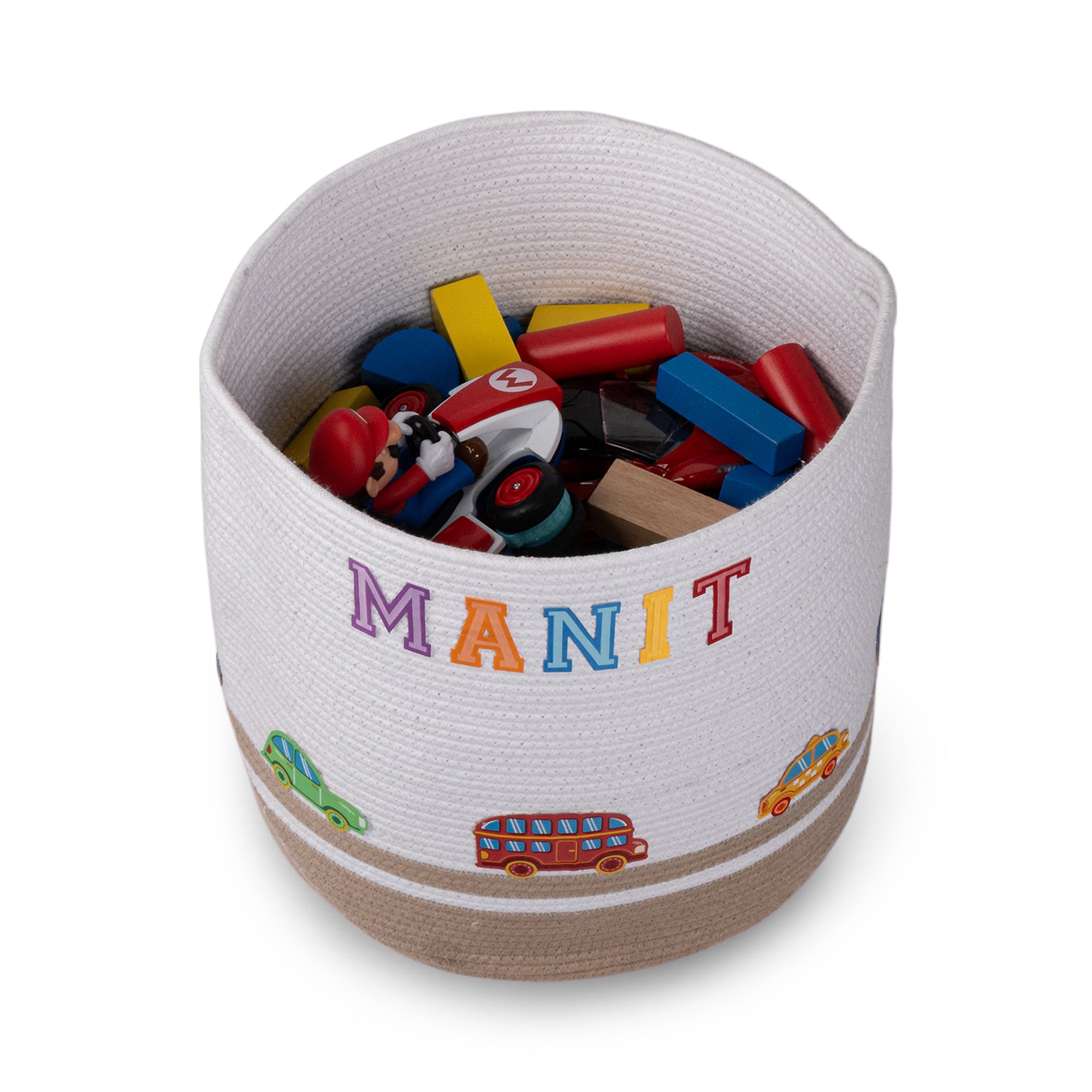 Cotton Rope Transport Trail Round Toy Storage Basket