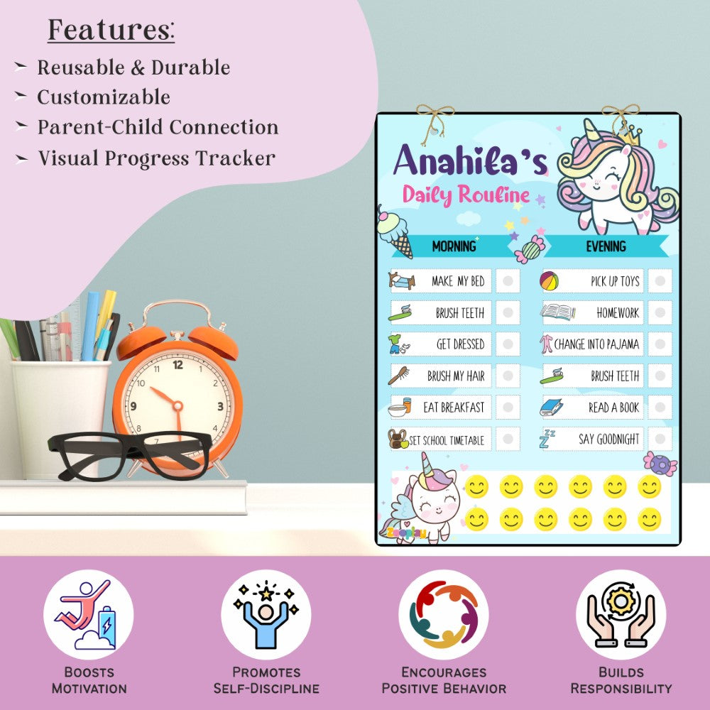 Daily Reward Chart Personalised – Unicorn Sparkle