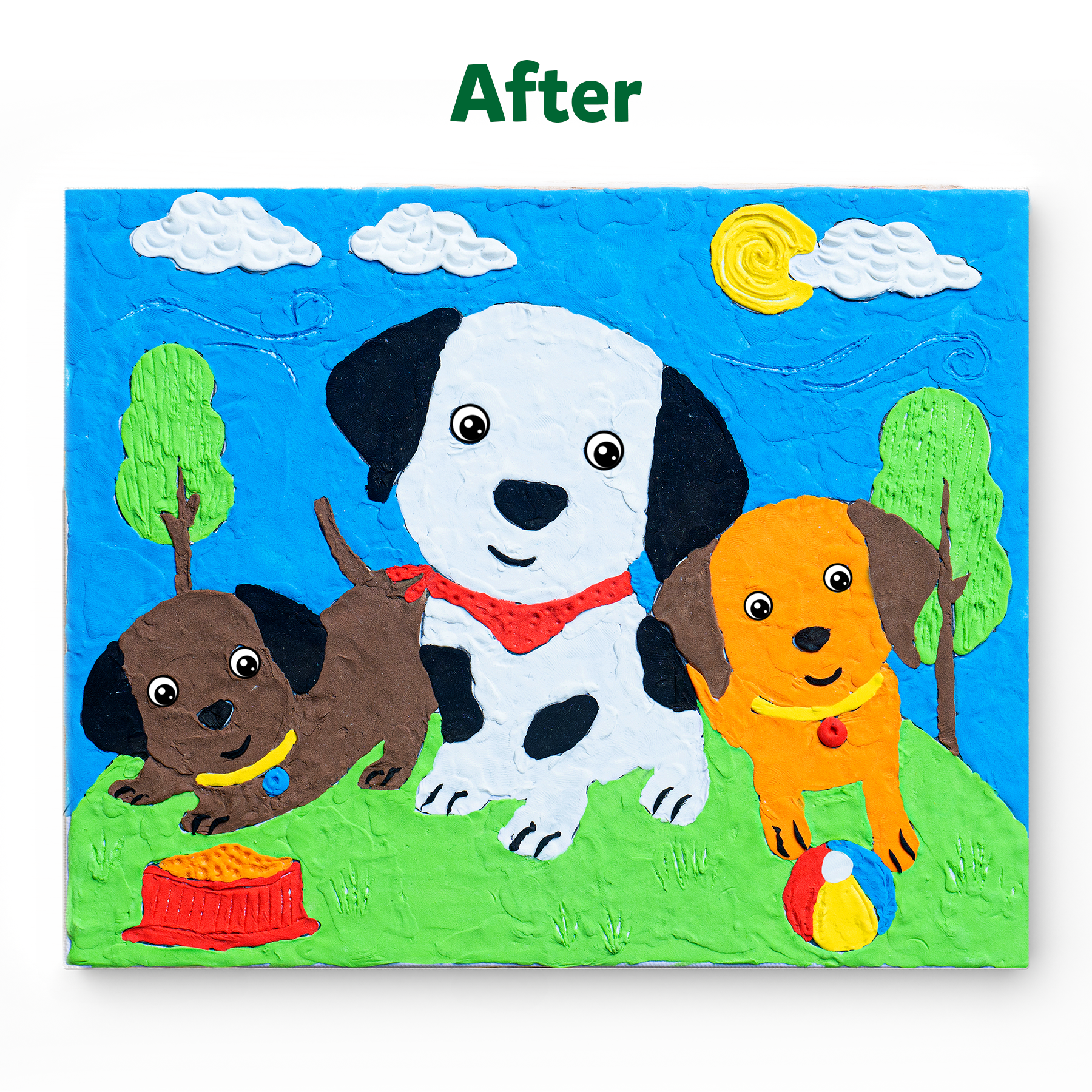 Skillmatics Art & Craft Kit - Colour with Clay, No Mess Art, Create a Clay Canvas Of Pups at The Park, Gifts for Ages 5 to 12