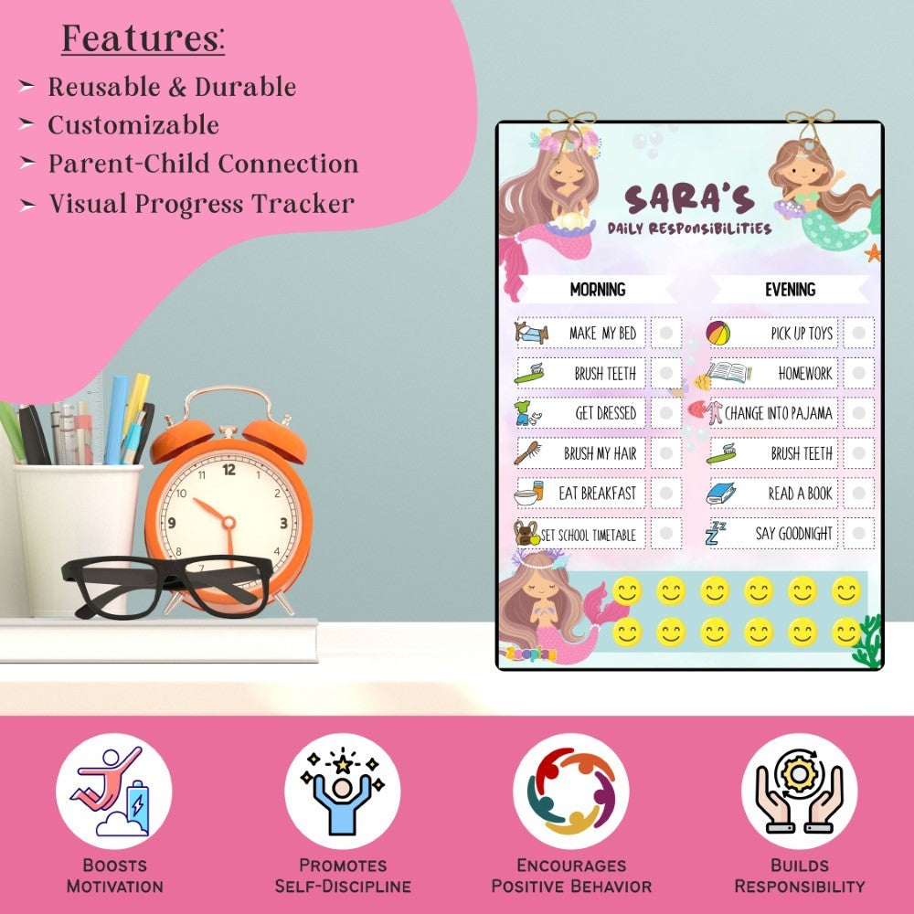 Daily Reward Chart Personalised – Mermaid Cove
