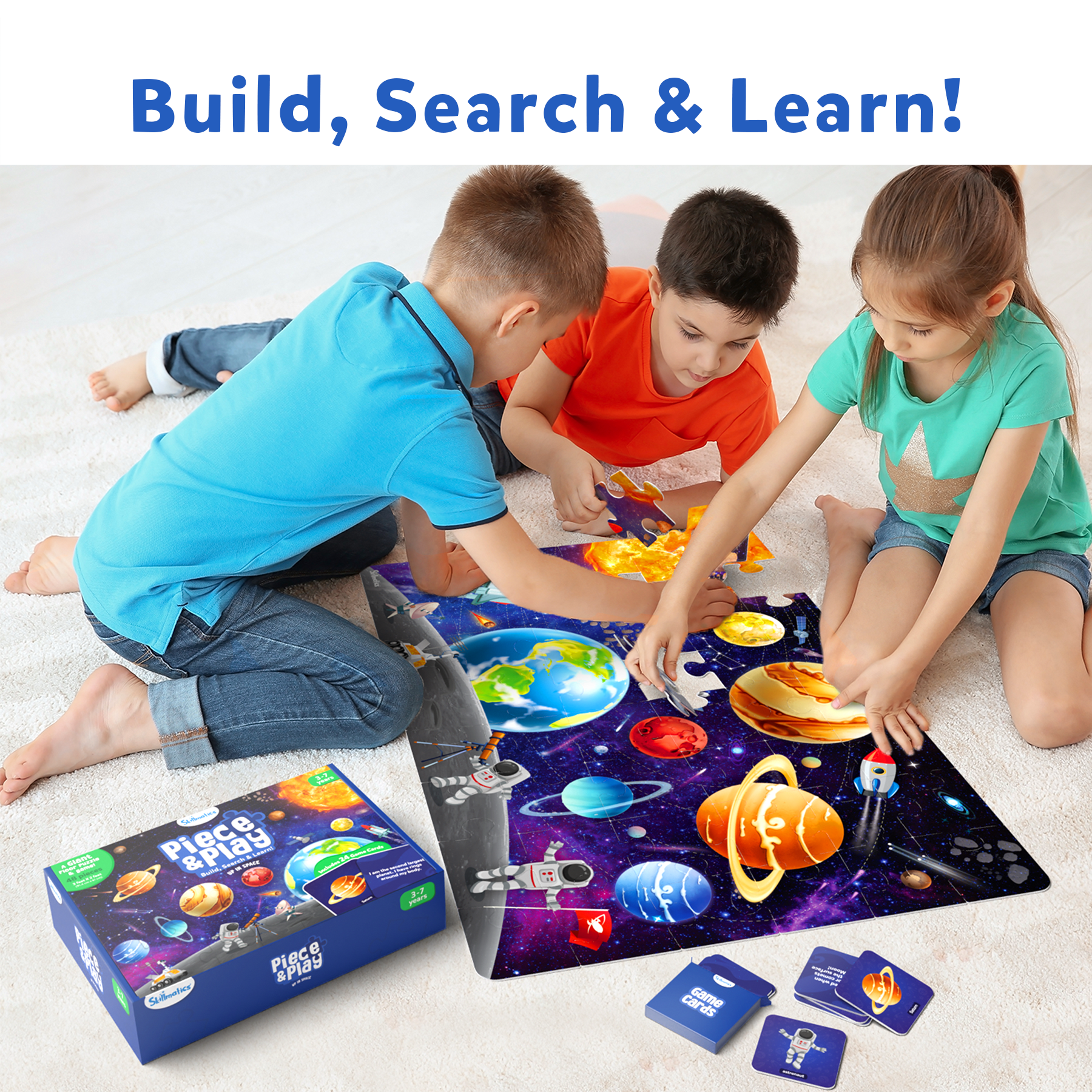 Piece & Play Up in Space | Fun & Educational 48 Piece Jigsaw Puzzle