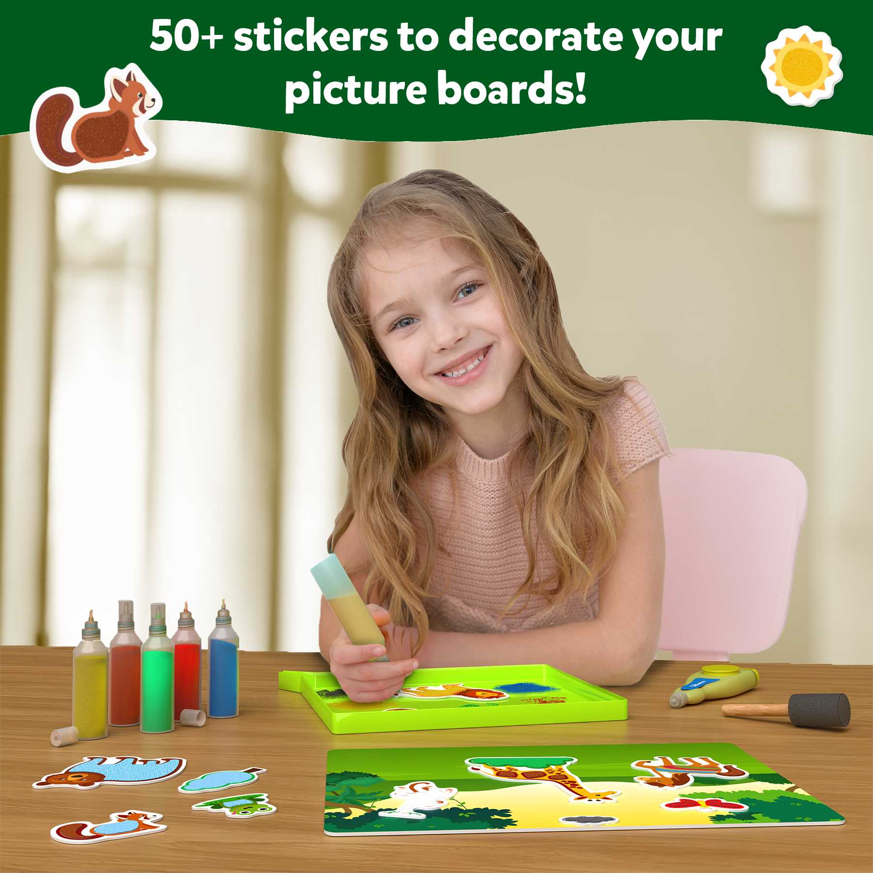 Skillmatics Sand Art Activity - Animals, Create & Stick 50+ Colorful Stickers, Creative Craft Kits & Supplies for Kids, Gifts for Girls & Boys Ages 4, 5, 6, 7, 8, 9, 10