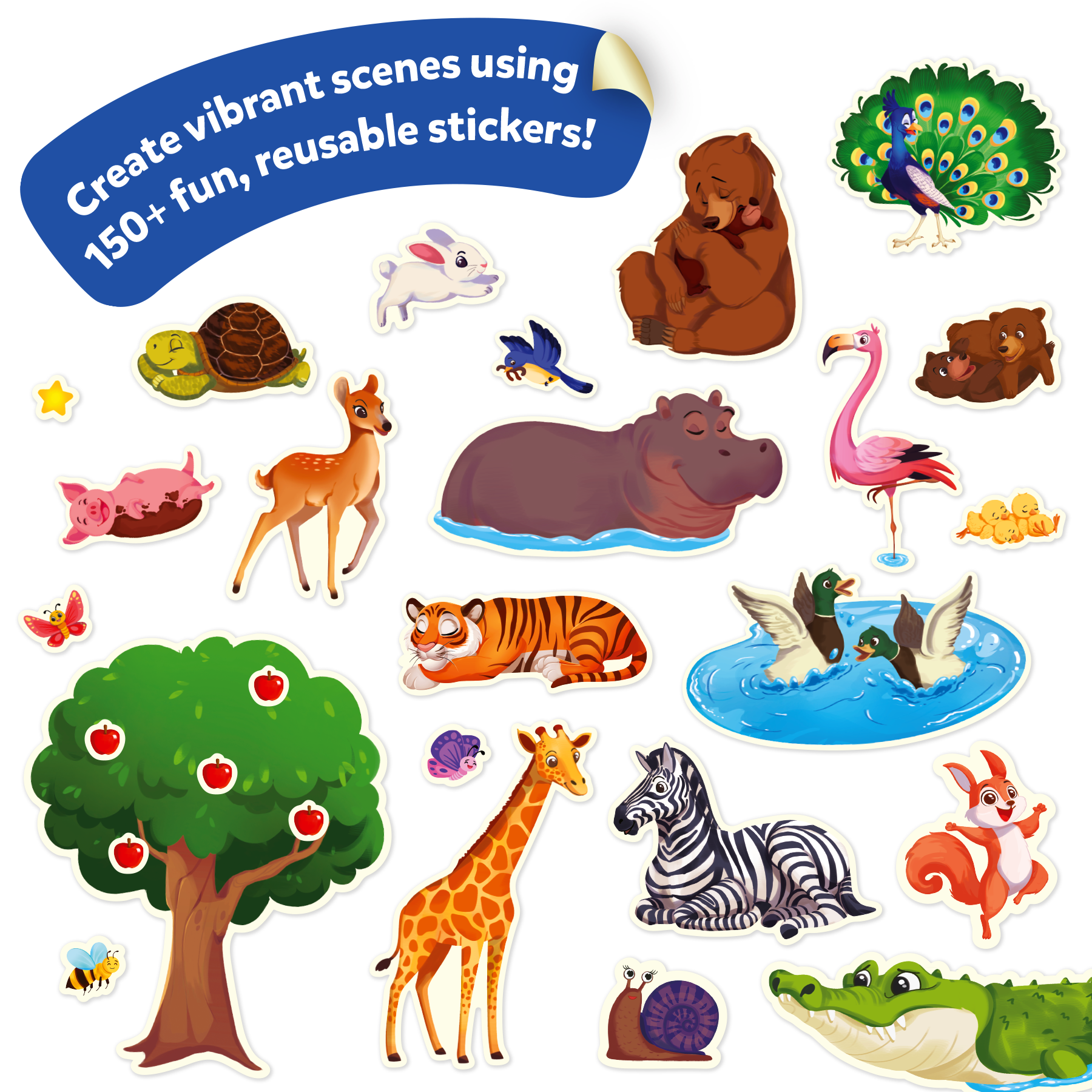 Skillmatics Art & Craft Activity - Sticker Stories Animal Adventures, Reusable Sticker Art, DIY Craft Kits, Creative Storytelling Kit, Educational Toy, Gifts for Ages 3, 4, 5, 6, 7