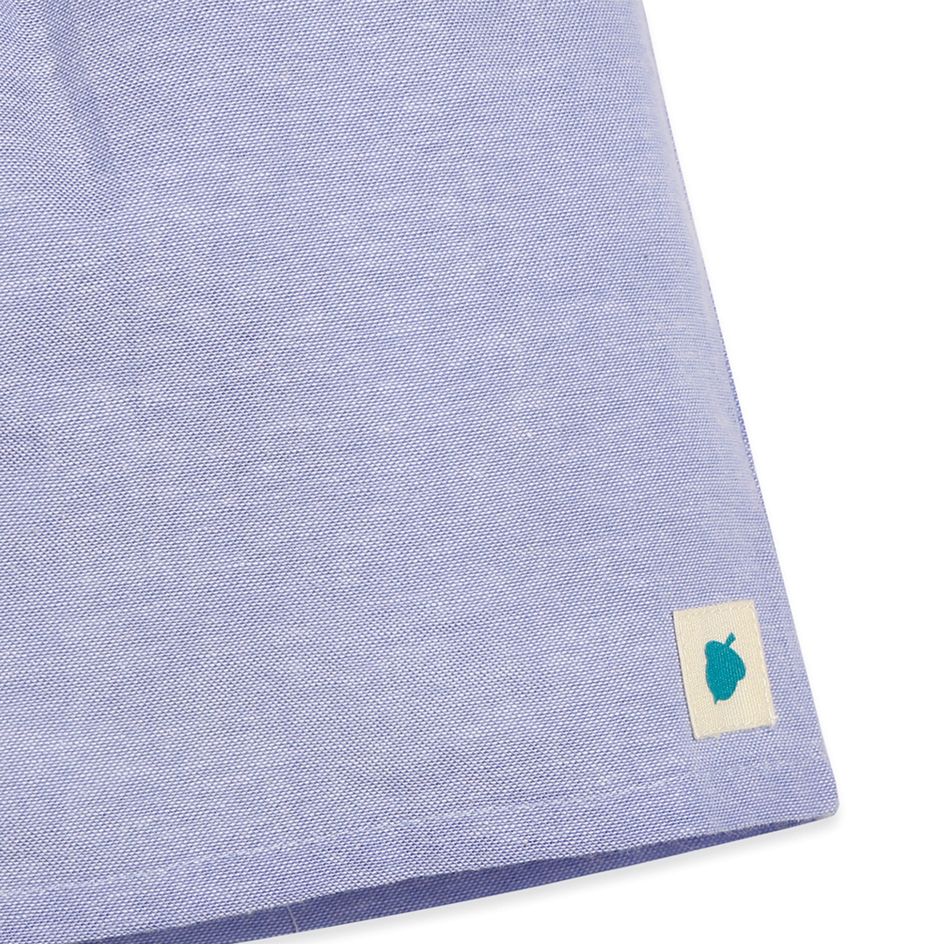 Pure Cotton Lara Sky Oxford Chambray Top with Eyelet Shorts - Blue & White