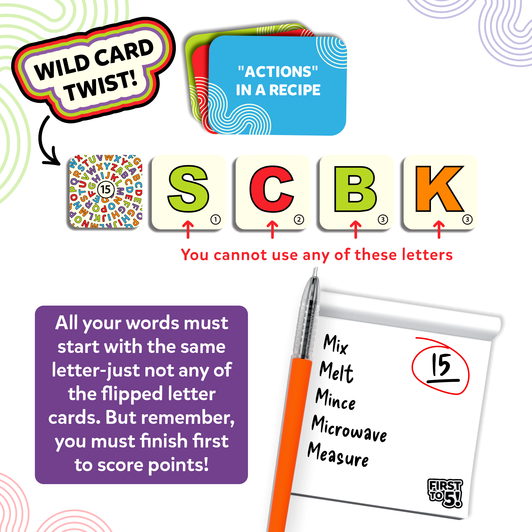 Skillmatics Card Game - First to 5, Quick Category Game with a Twist, Perfect for Family Fun, Party Game, Gifts for Kids, Teens, and Adults Ages 8, 9, 10 & Up, 2-8 Players