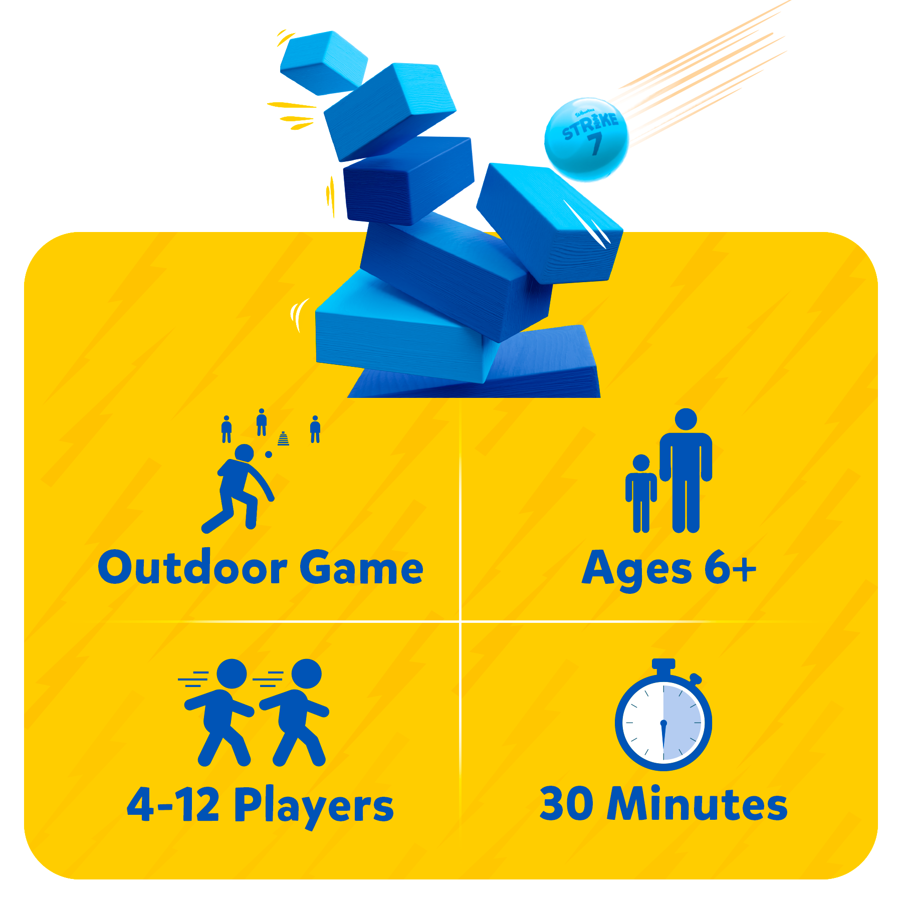 Skillmatics Outdoor Game - Strike 7, Strategic Game of Knocking Down & Building Up, Family Friendly Game for Ages 6 and Up