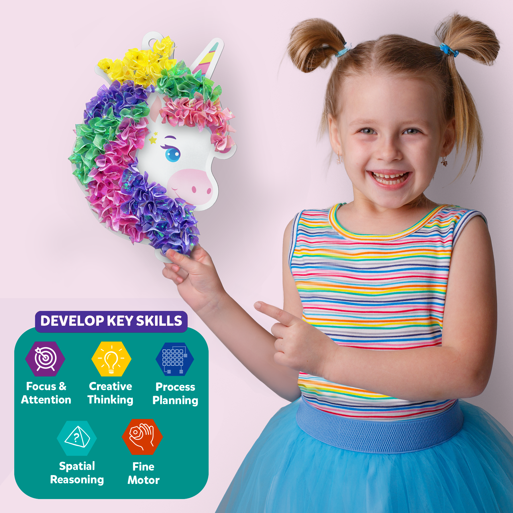 Skillmatics Art & Craft Activity - Poke-in Art Magical Unicorn Dream Decor, Mess-free Art for Kids, DIY Craft Kits, Creative Activity, Fine Motor Skills, Gifts for Ages 4, 5, 6, 7, 8, 9