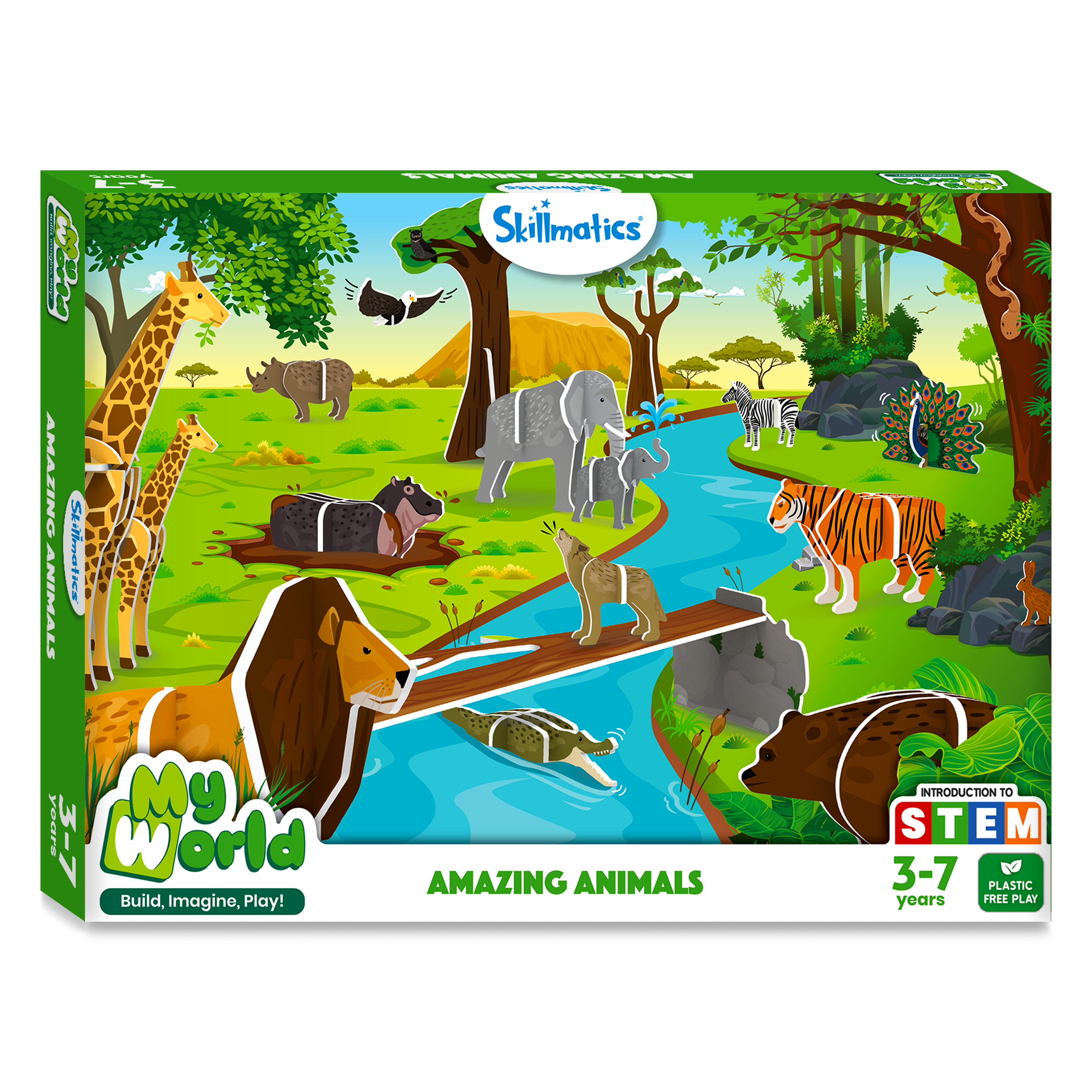 My World : Amazing Animals - Building Toy & Plastic Free Playset