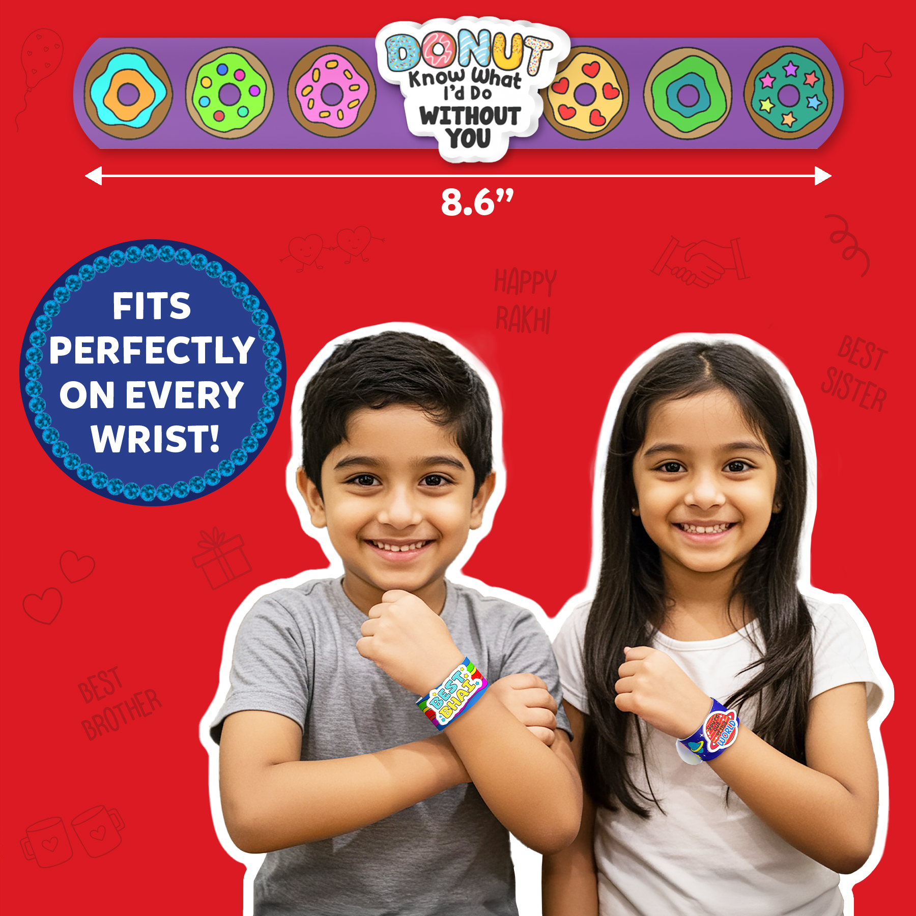 Skillmatics Craft Activity - Snap Bandz, Sibling Love, DIY Art & Craft Activity, Mess-Free, Creative Kit, 6 Bands (8.6"), Gifts for Kids Ages 4, 5, 6, 7, 8, 9, 10