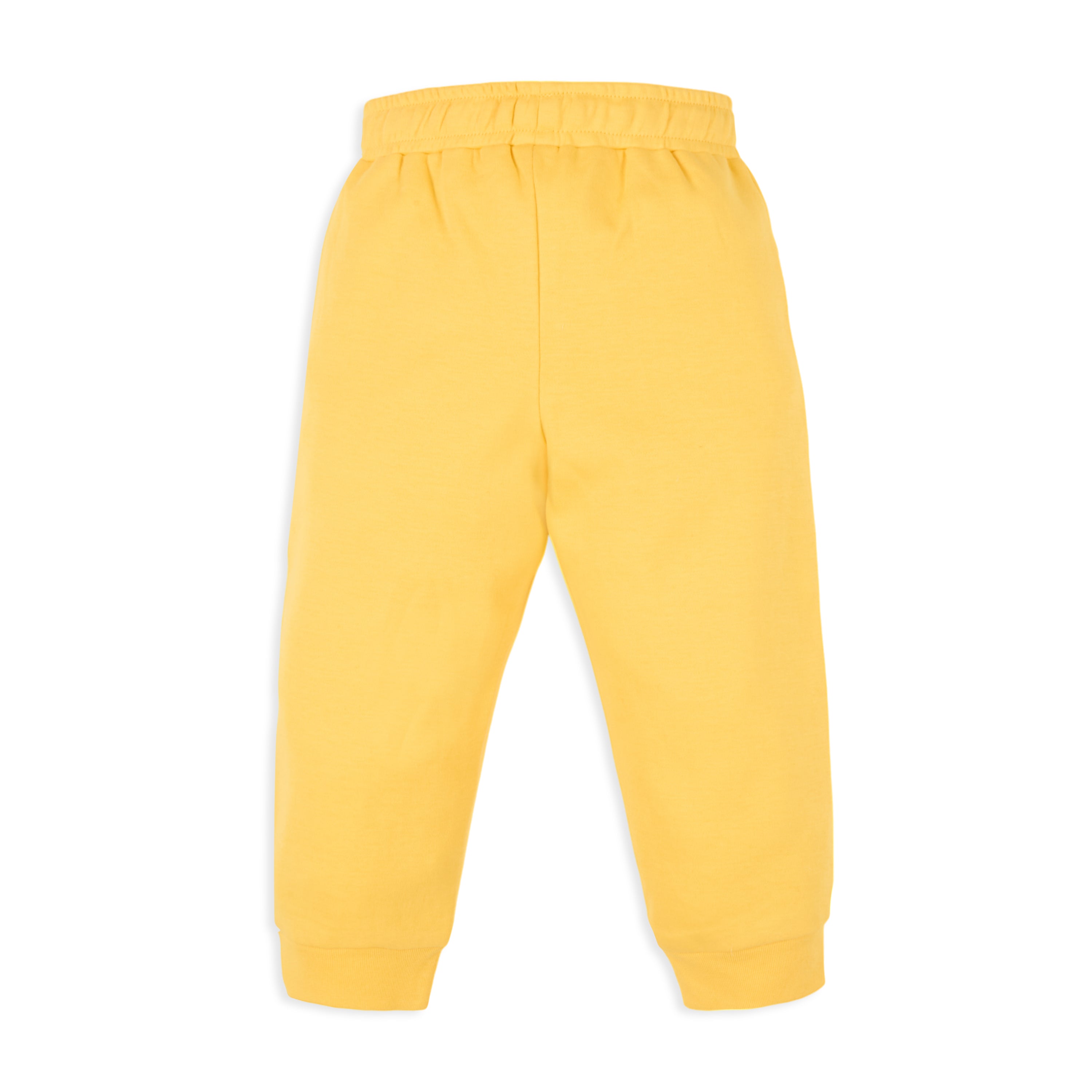 Drop Shoulder Barnyard Print Tee With Relaxed Fit Joggers - White & Yellow