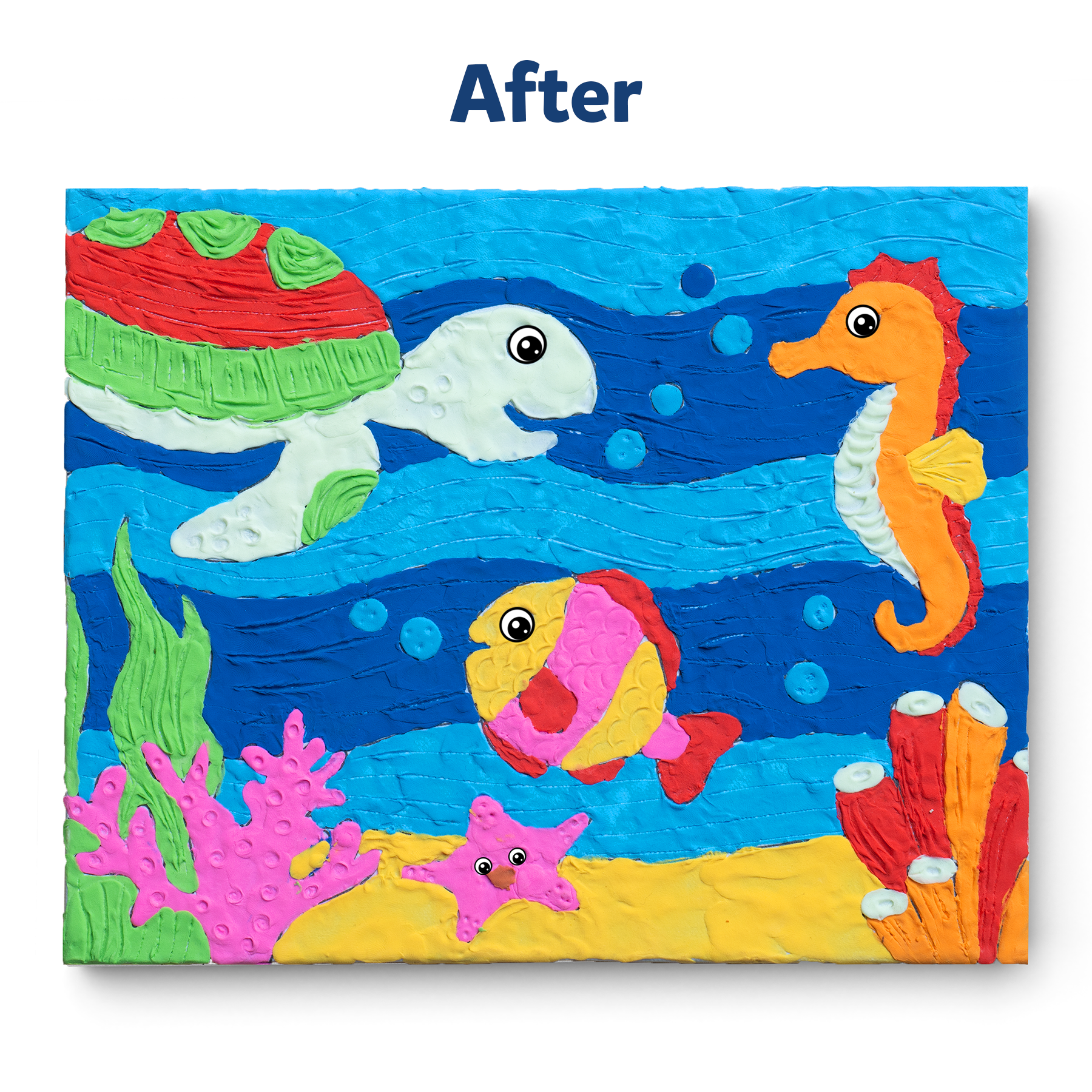 Skillmatics Art & Craft Kit - Colour with Clay, No Mess Art, Create a Clay Canvas of Under The Ocean, Gifts for Ages 5 to 12