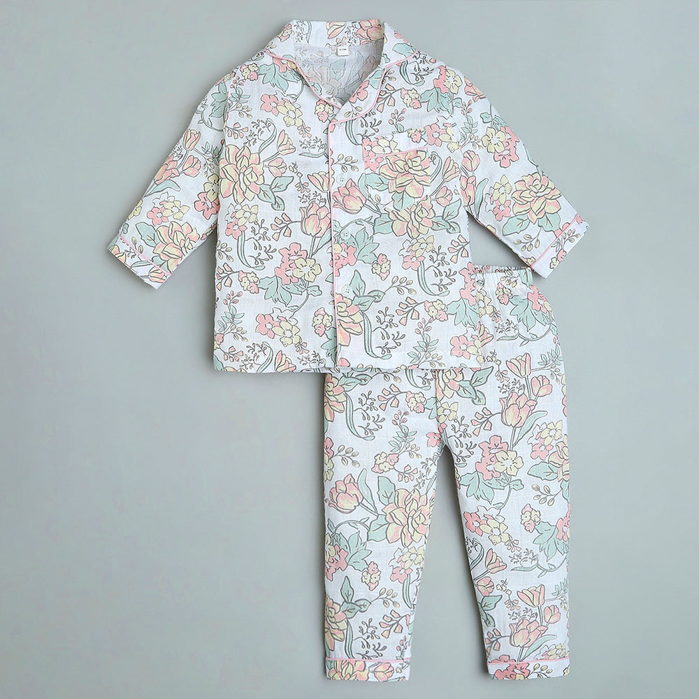 Bamboo Muslin Night Suit - Flora